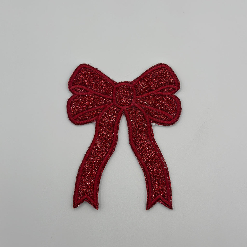 Custom Embroidered Side Bow Patch - Iron On Applique (Set of 2)
