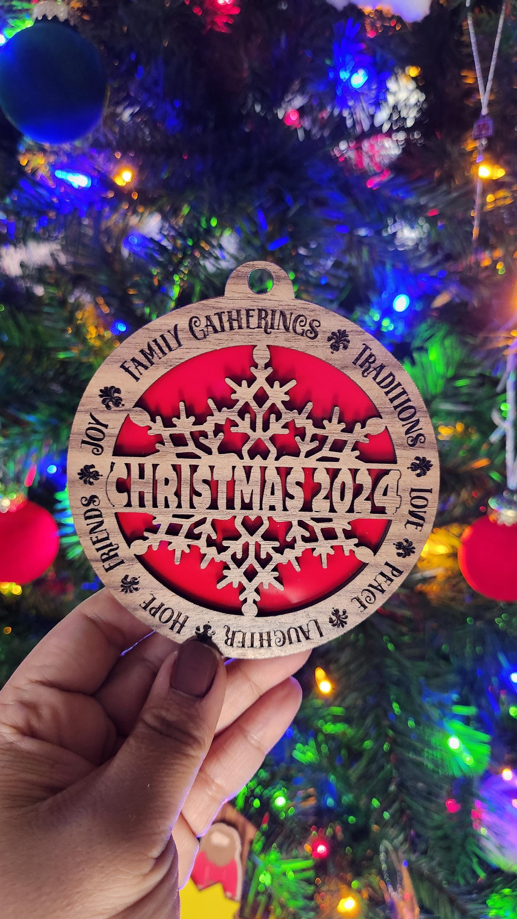 Christmas 2025 Ornament| OHoly Night| Ornament| Christmas Gift| Tree Ornament| Christmas Decor| Christmas Acrylic| Ornament Holiday Gift