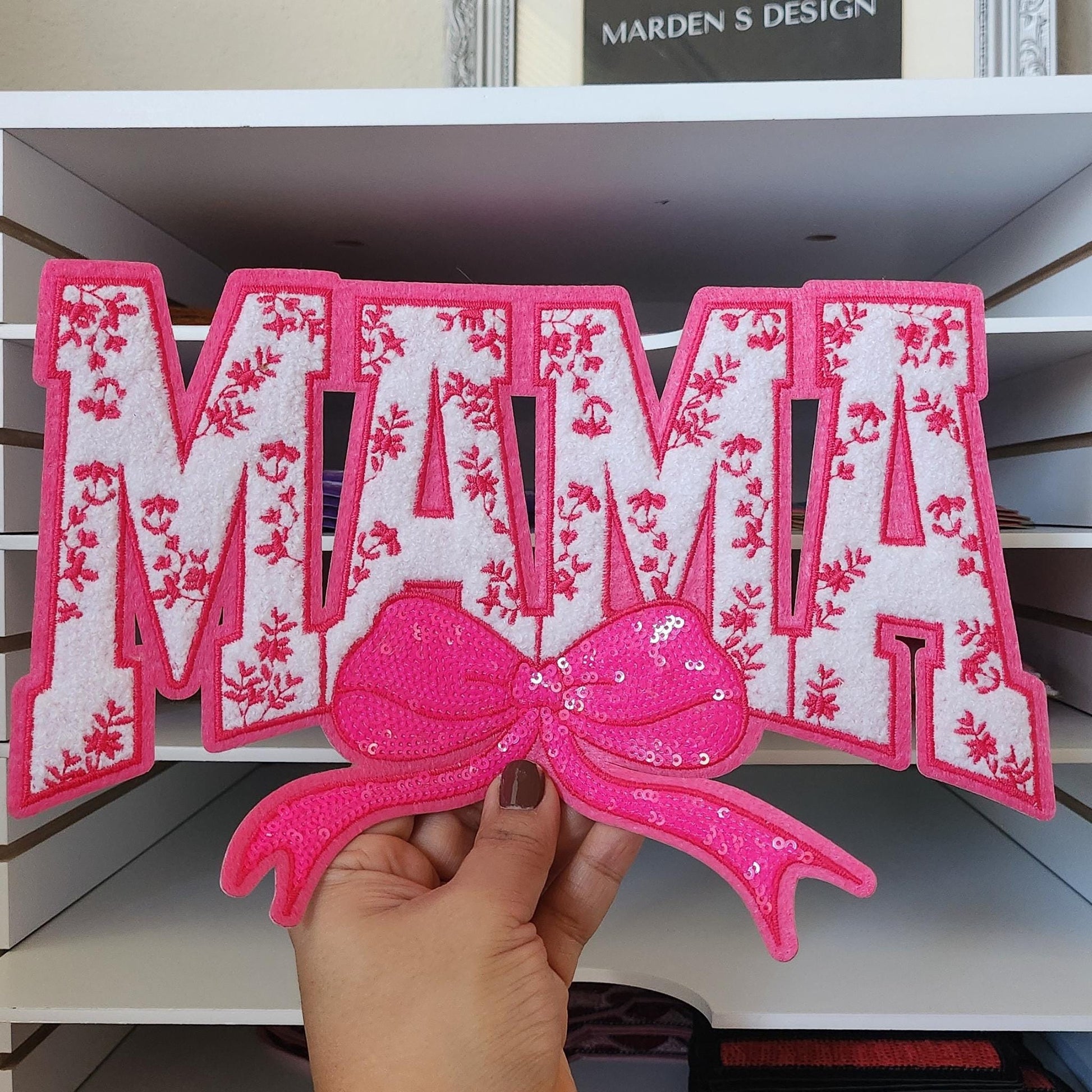 Valentines Chenille Sequin Patch: Iron-On Embroidered Applique