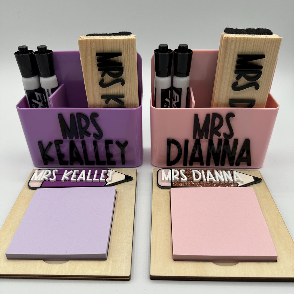 Custom Magnetic Eraser Holder, Eraser, and Notepad Gift Set| Custom Gift For Teachers| Gift For Teachers | Back To School Gift | Office