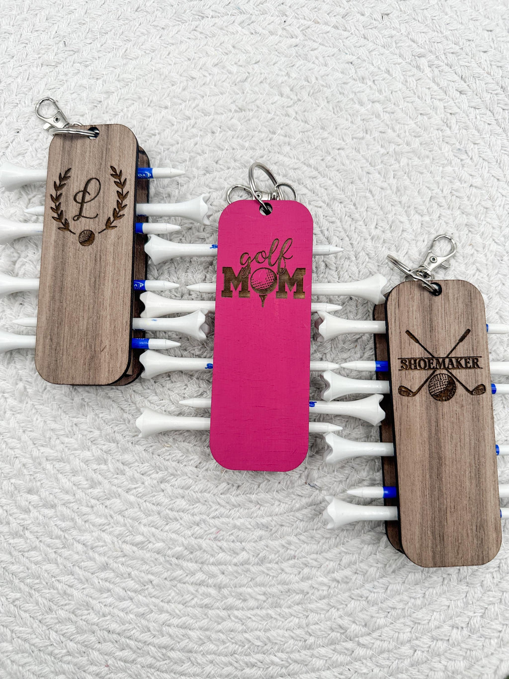 Golf Tee Holder| Golf Tee Bag Keychain| Father's Day Gift| Mother's Day Gift |Laser Engraved| Custom Golf Accessory| Tee Holder for Golfers