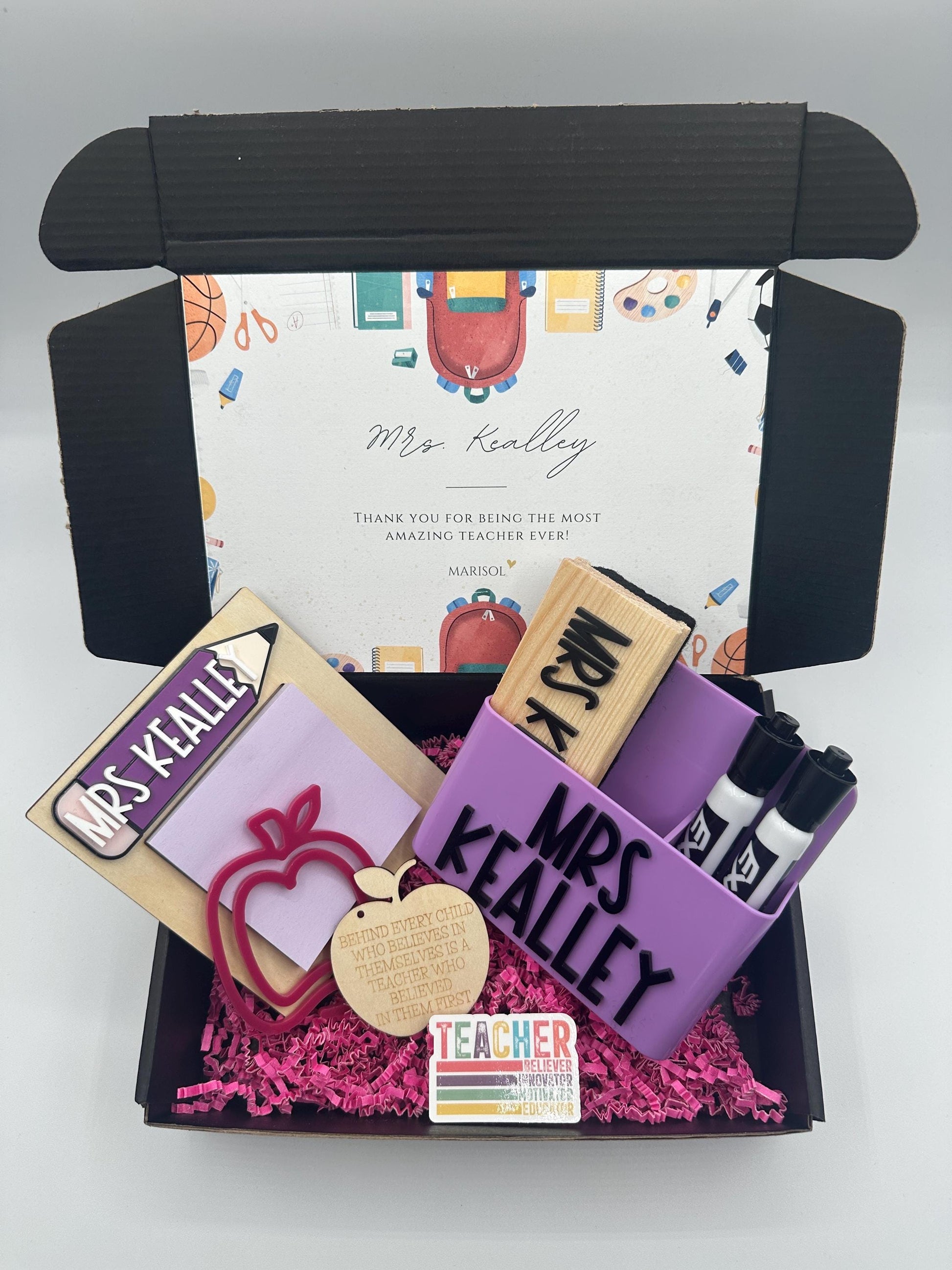 Custom Magnetic Eraser Holder, Eraser, and Notepad Gift Set| Custom Gift For Teachers| Gift For Teachers | Back To School Gift | Office