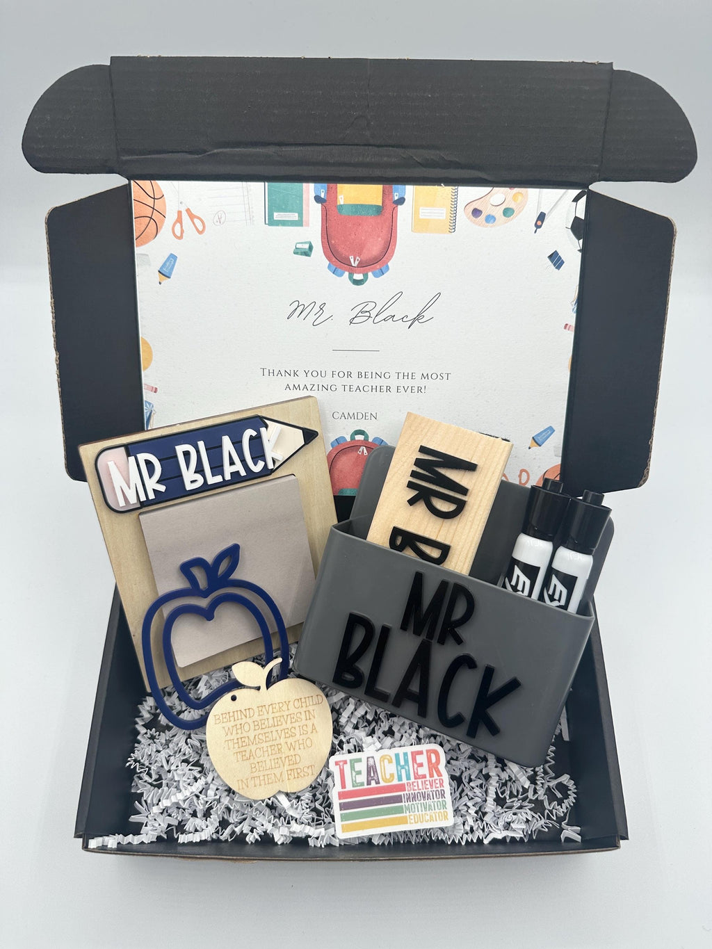 Custom Magnetic Eraser Holder, Eraser, and Notepad Gift Set| Custom Gift For Teachers| Gift For Teachers | Back To School Gift | Office