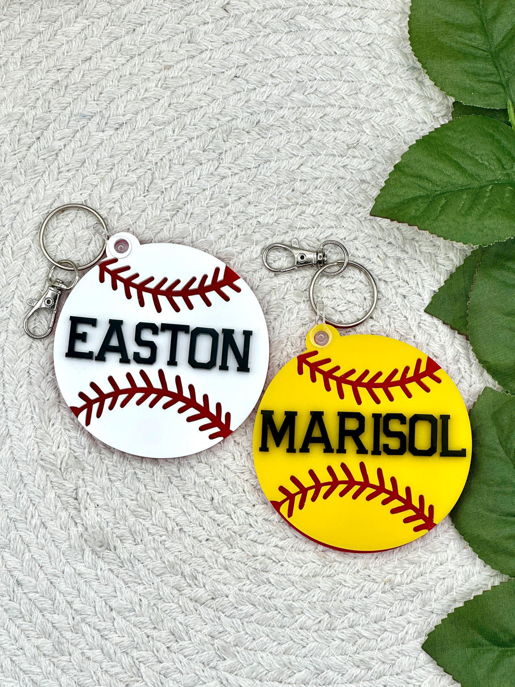 Baseball & Softball Backpack Name Tags| Sport Keychains| Bag Tag| Luggage| Custom Sports Tag| Custom Keychain|Personalized Baseball/Softball
