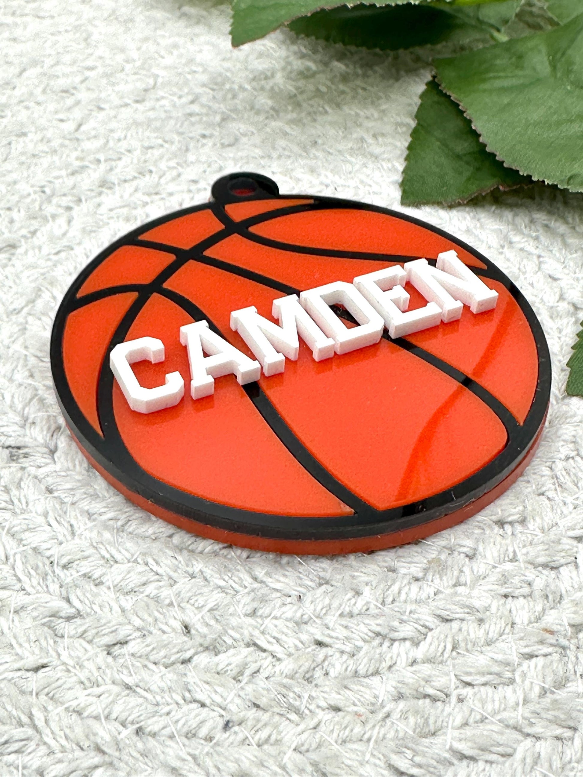 Personalized Basketball Bag Tag: Custom Acrylic Keychain