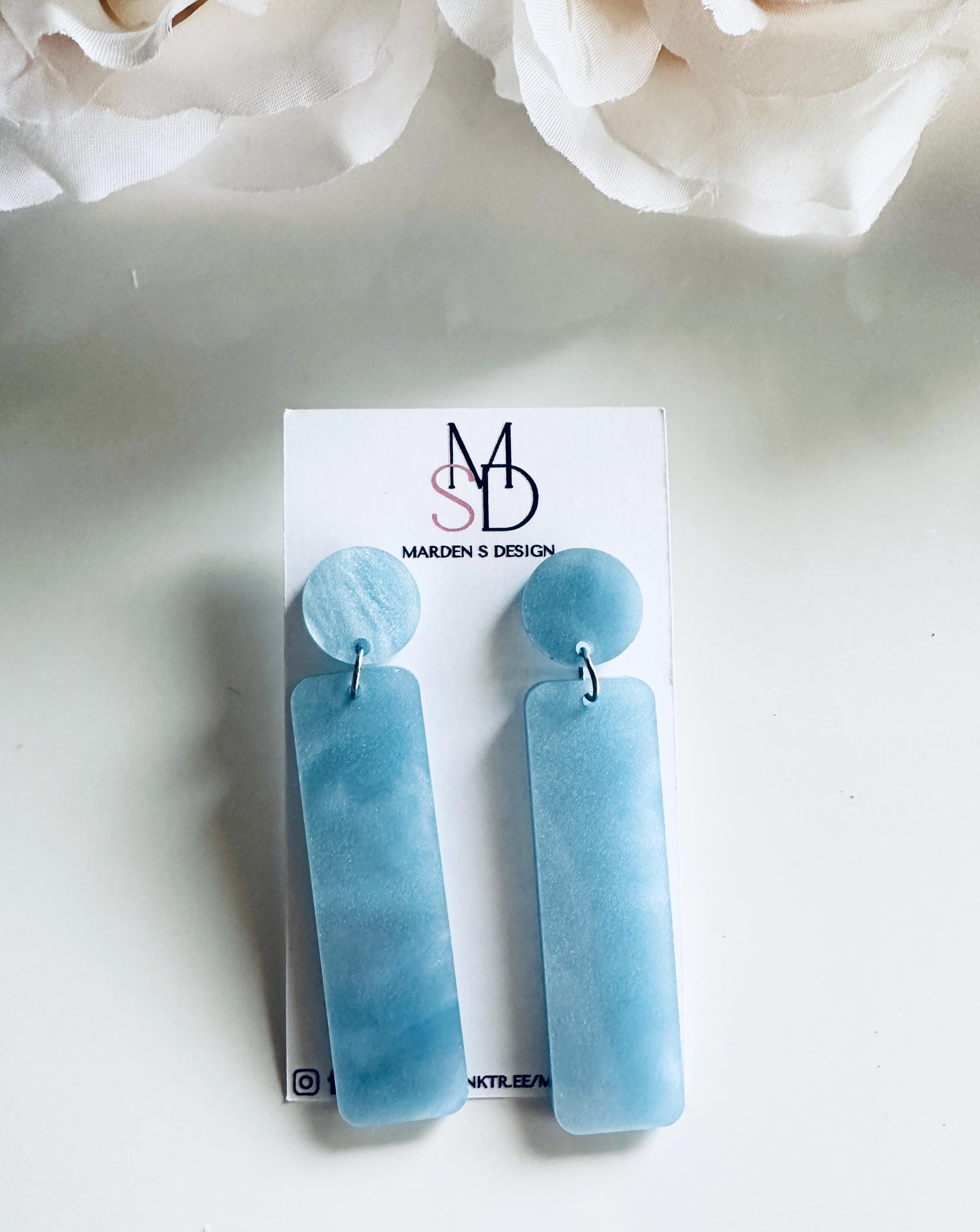 Acrylic Beach Dangle Earrings: Coastal Ocean Jewelry