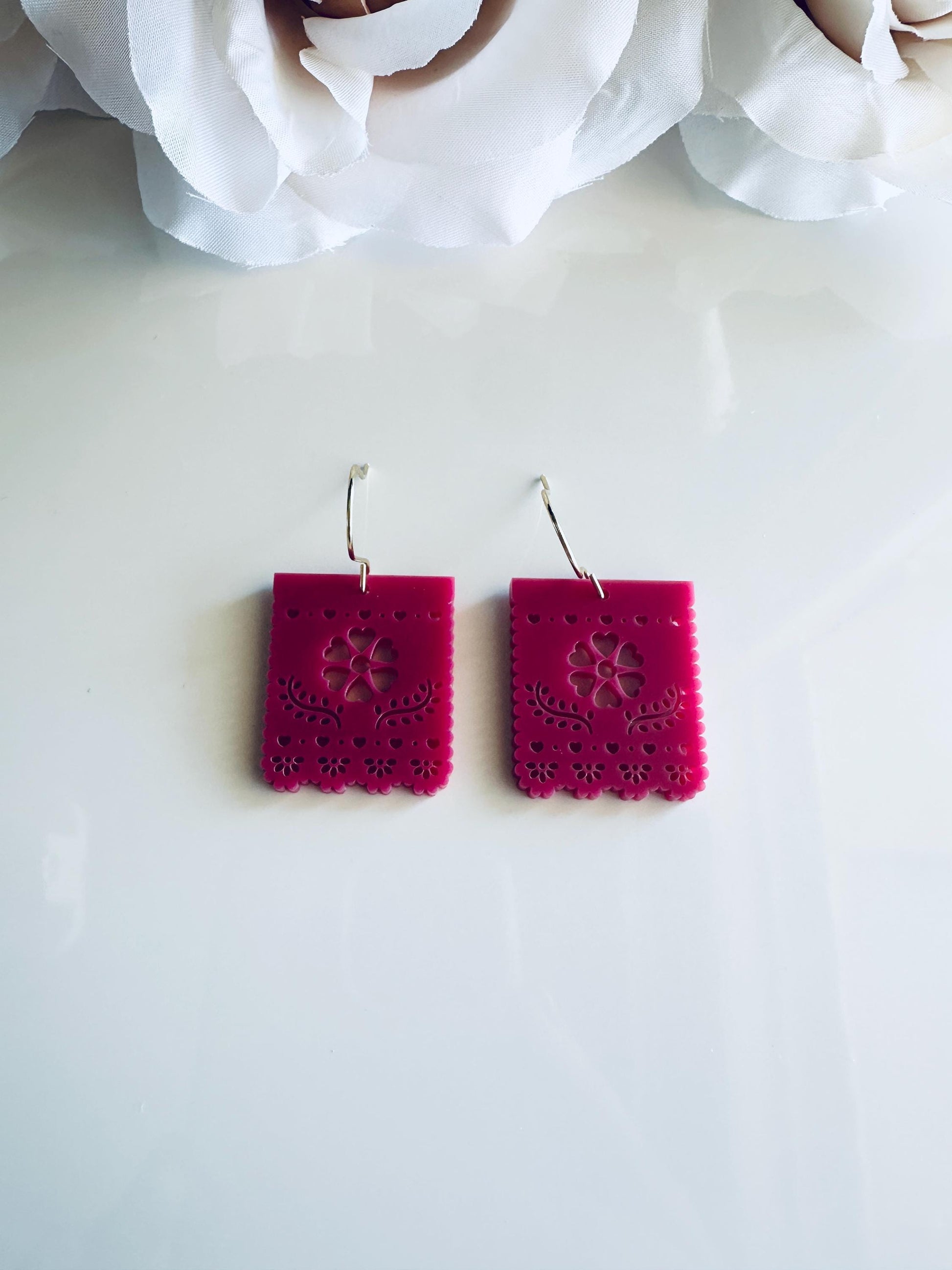 Papel Picado Earrings| Handmade Mexican Earrings| Colorful Mexican Culture| Floral Fiesta Earrings| Aretes Mexican Artesanales|Cinco de Mayo
