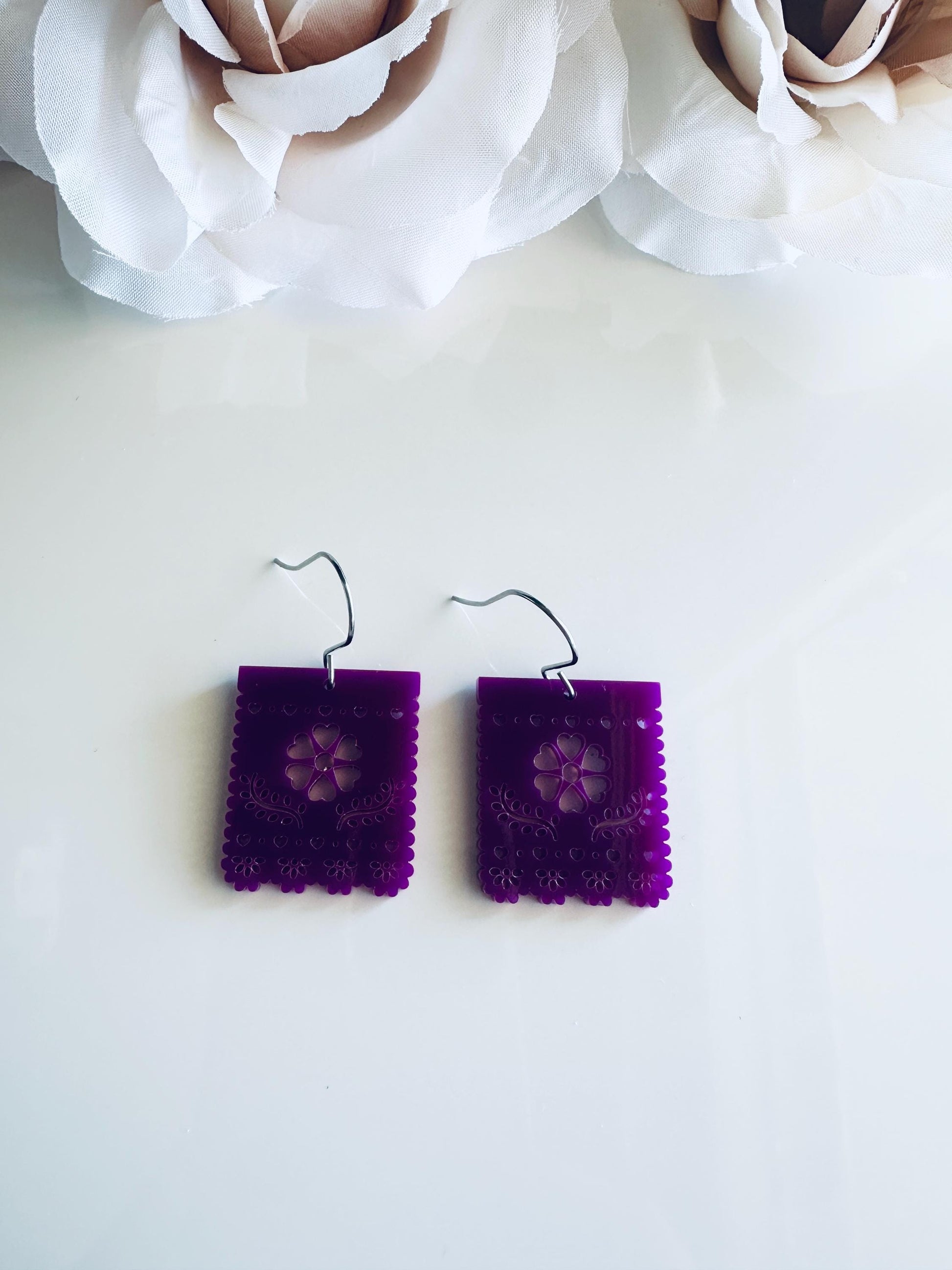 Papel Picado Earrings| Handmade Mexican Earrings| Colorful Mexican Culture| Floral Fiesta Earrings| Aretes Mexican Artesanales|Cinco de Mayo
