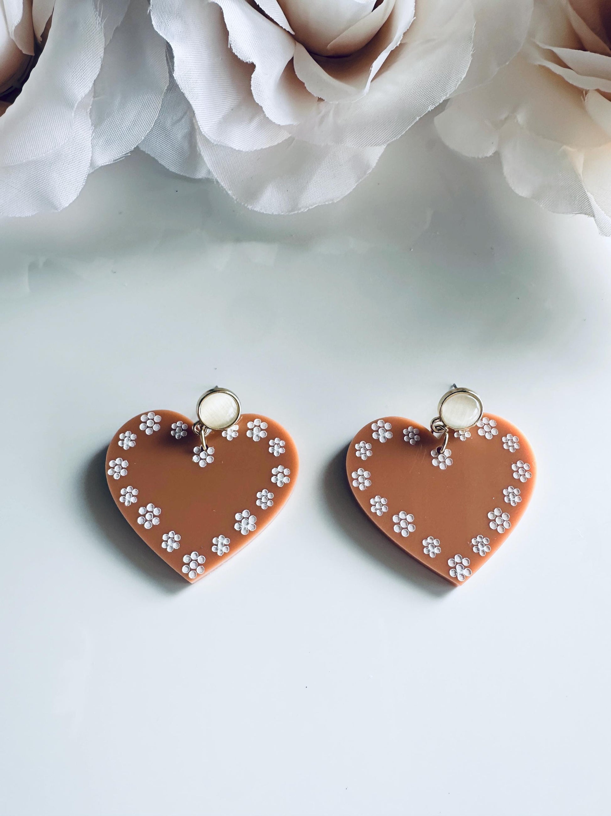 Mexican Barro Earrings| Heart de Barro Earrings| Mexican Earrings| Acrylic Earrings| Cinco de Mayo| Bridal| Weddings|Handmade Barro Earrings