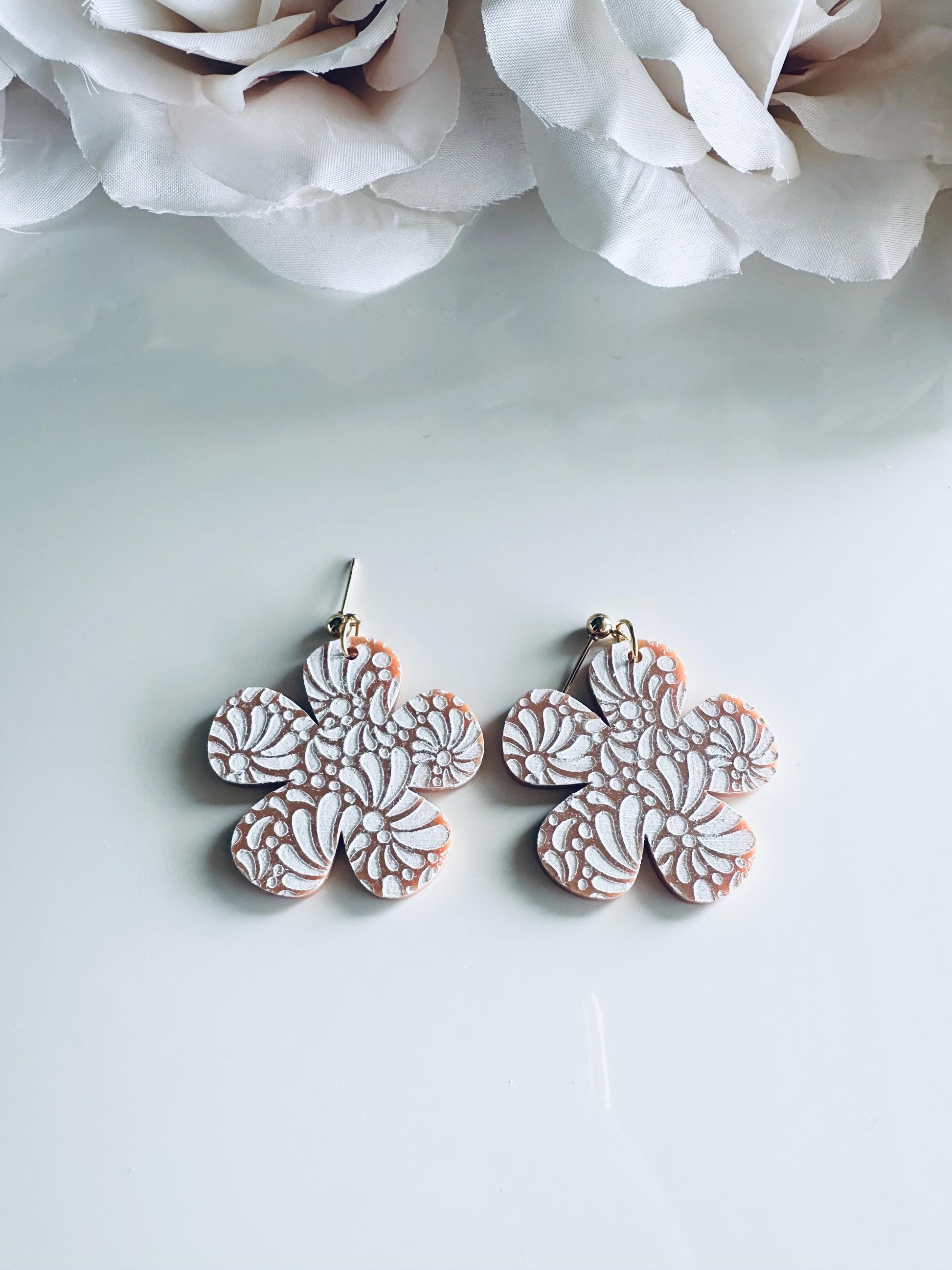Brown Talavera Earrings| Azulejo Earrings| Mexican Earrings| Handmade Talavera Earring| Mexican Earrings| Acrylic Earrings| Cinco de Mayo