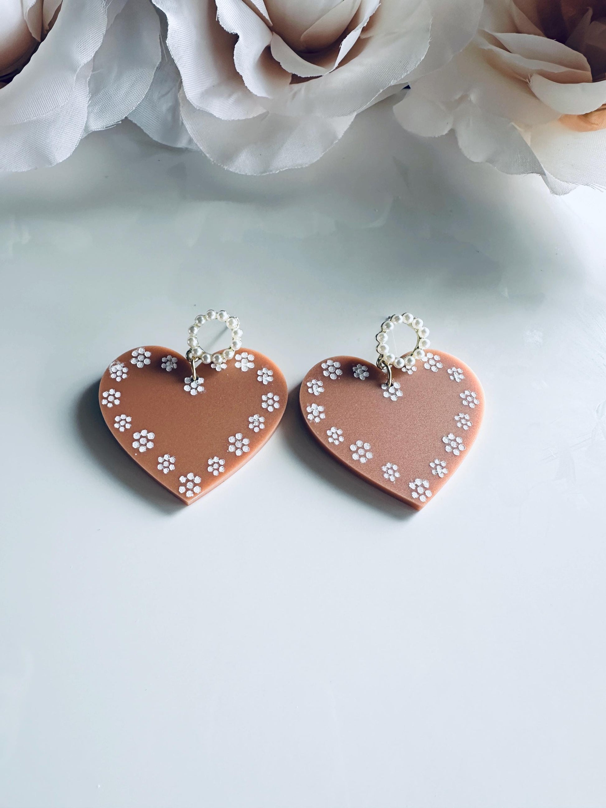 Mexican Barro Earrings| Heart de Barro Earrings| Mexican Earrings| Acrylic Earrings| Cinco de Mayo| Bridal| Weddings|Handmade Barro Earrings