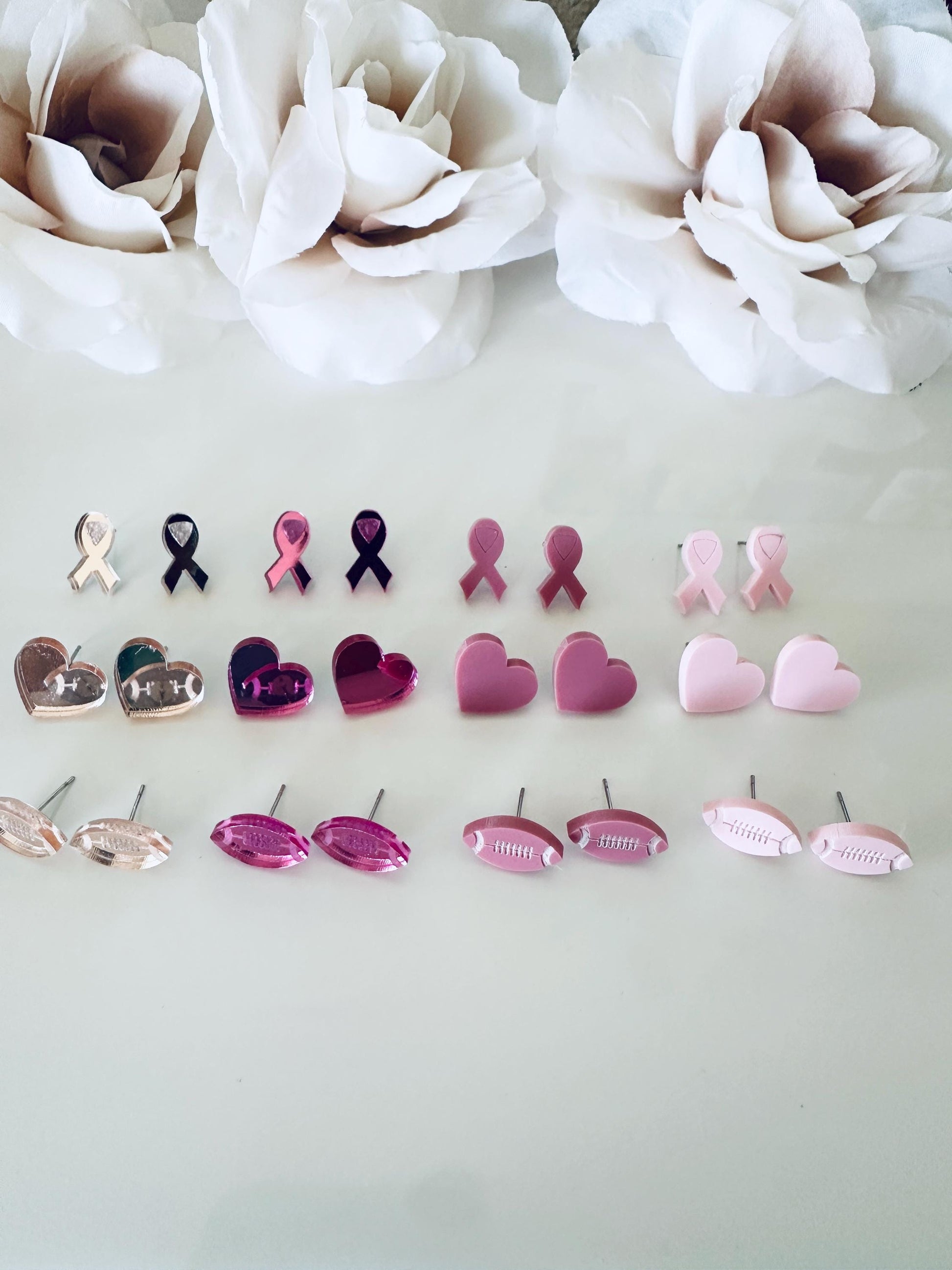 Breast Cancer Awareness Stud Earrings| Breast Cancer Ribbon Studs| Pink Stud Earrings| Minimal Earrings| Lightweight| Breast Cancer Studs