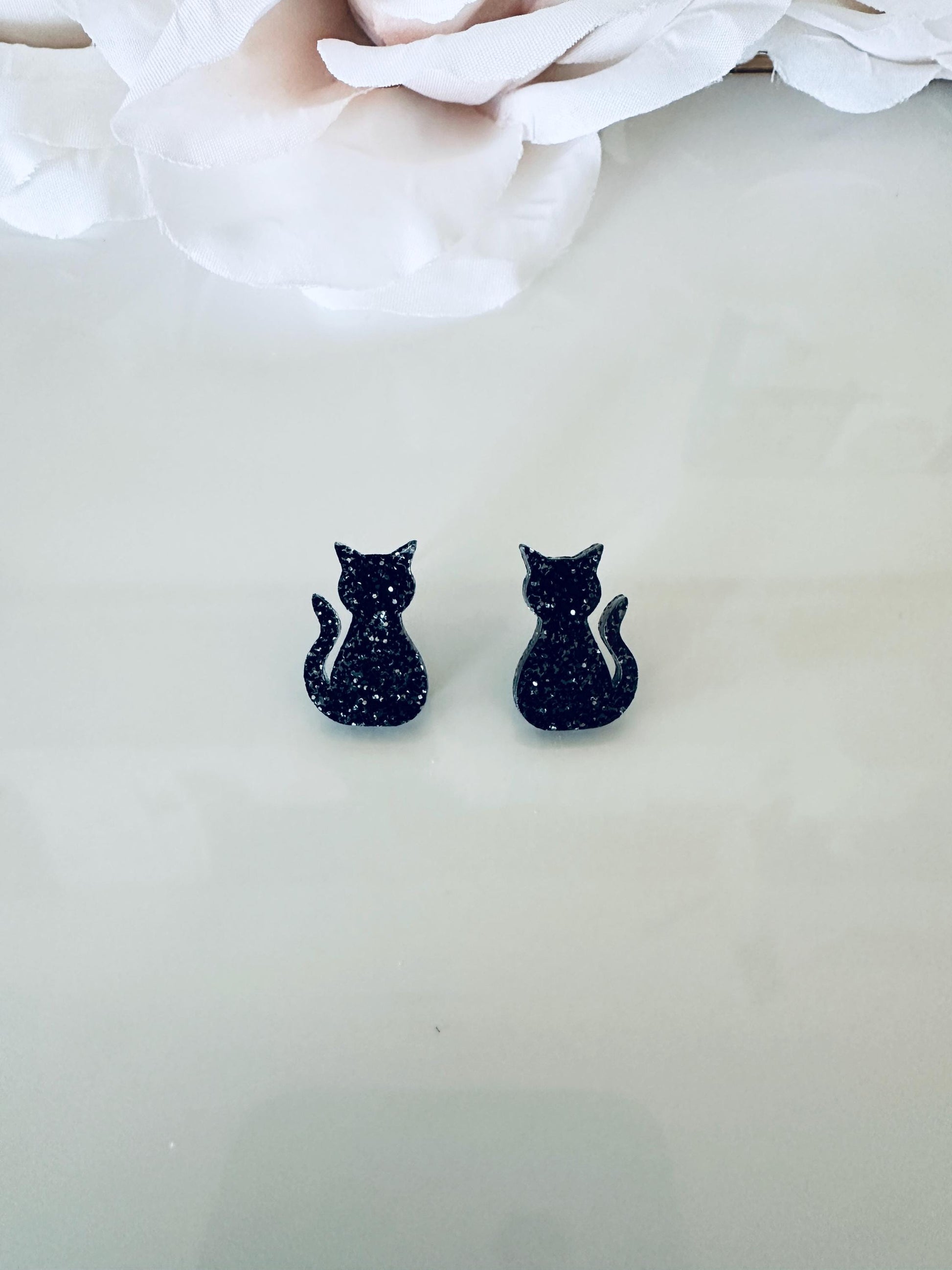Halloween Stud Earrings| Pumpkin Bow| Ghost Bow| Black Glitter Bat| Skull Bow| Ghost Cat Ears|Spooky Cute Studs|Halloween Fall Stud Earrings
