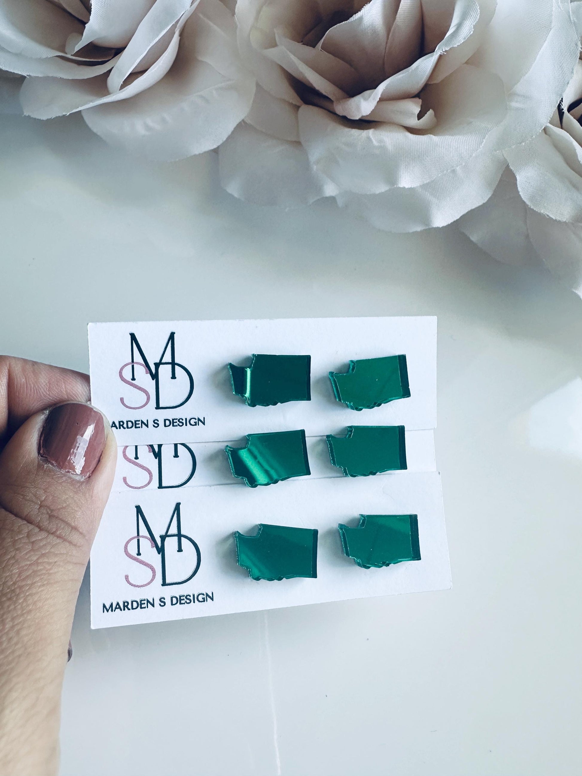 Washington State Pressed Flower Stud Earrings|Pressed Flower Stud Earrings | Acrylic Floral Earrings | Nature Inspired Jewelry |Gift for Her