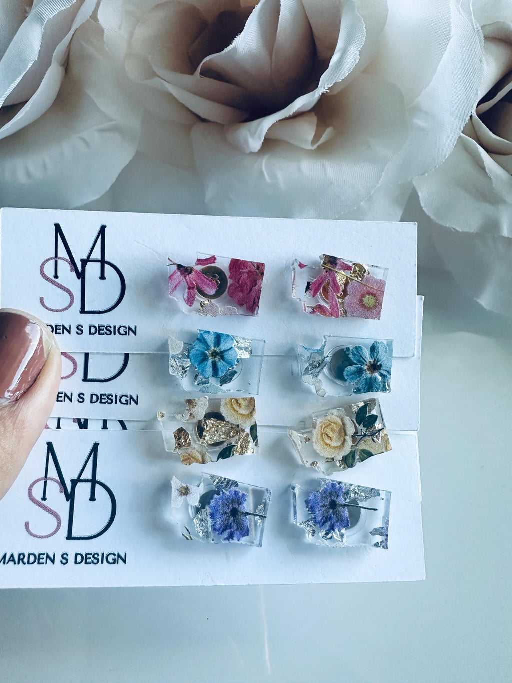 Pressed Flower Stud Earrings | Acrylic Floral Earrings | Nature Inspired Jewelry | Handmade Botanical Gift for Her