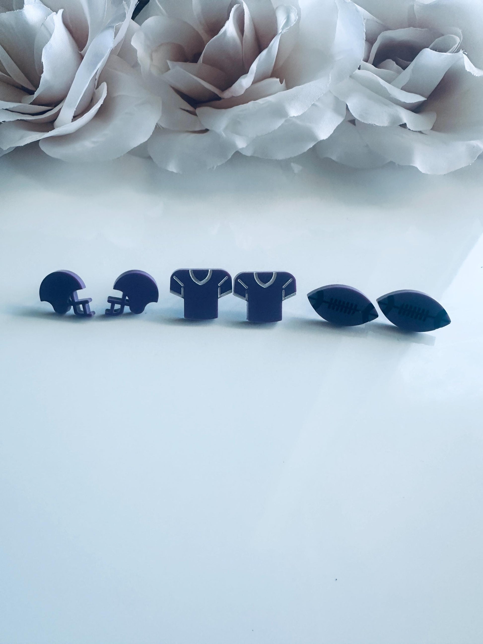 Football Earrings Set (3-Pack)|Jersey & Football Stud Earrings| Game Day Jewelry| Sports Mom Gift| Sports Mom Gift | Team Spirit Earrings