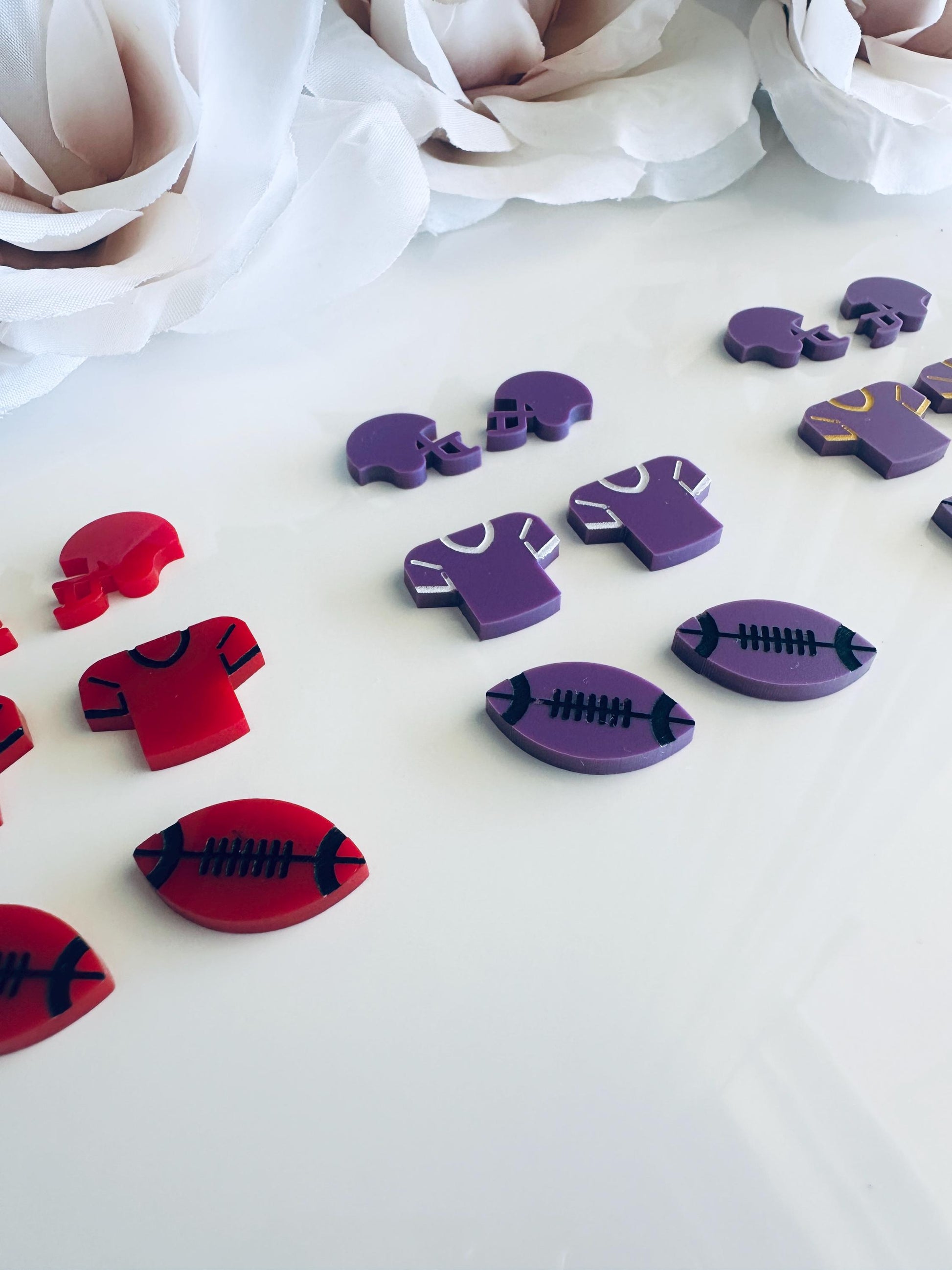 Football Earrings Set (3-Pack)|Jersey & Football Stud Earrings| Game Day Jewelry| Sports Mom Gift| Sports Mom Gift | Team Spirit Earrings