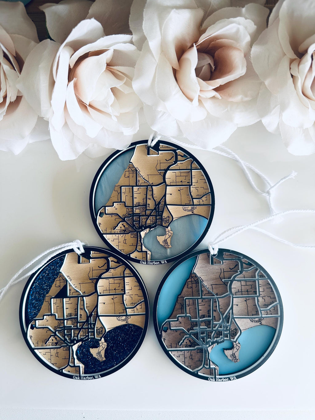 City Acrylic Ornament| Custom Map Address| Home Wooden Christmas Ornament| Home Housewarming Gift| New Home Ornament| Family Tree Ornament