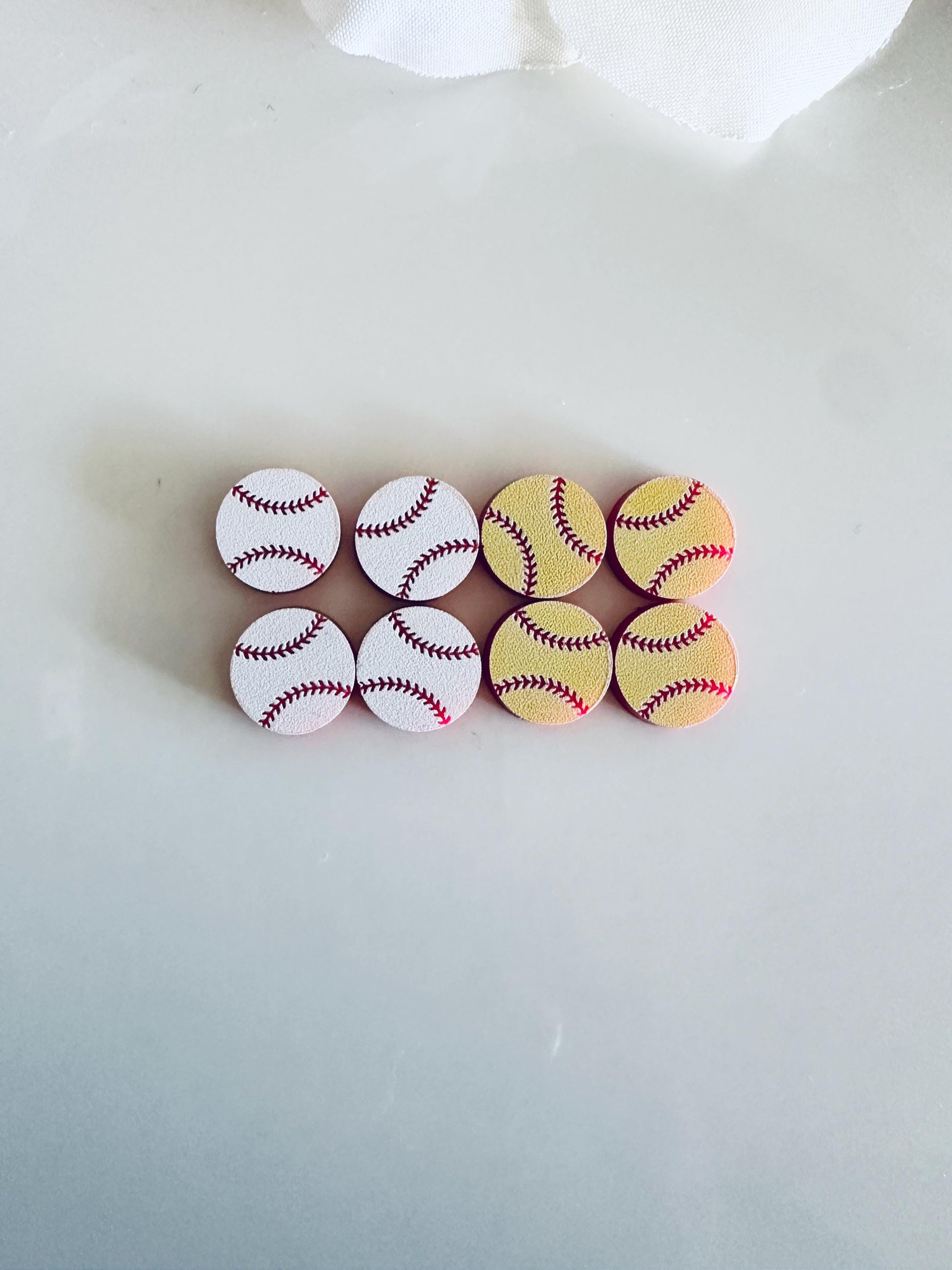 Baseball Sports Stud Earring Blanks| Softball Sports Stud Earring Blanks| 5 Pairs| Sports Acrylic Earring Blanks| School Spirit Earring|