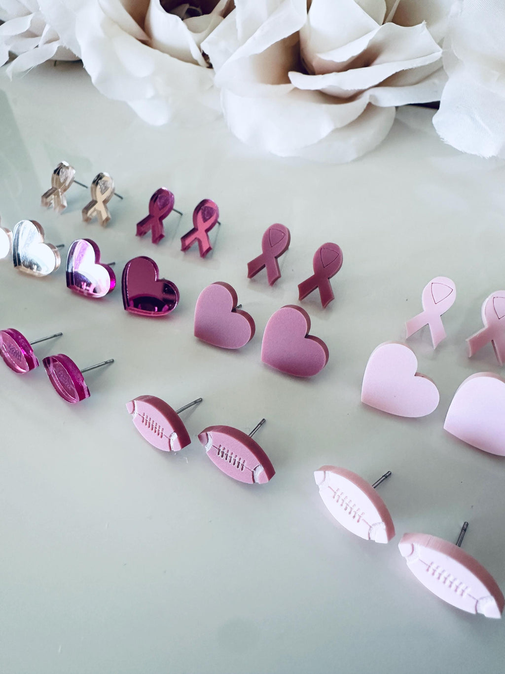 Breast Cancer Awareness Stud Earrings| Breast Cancer Ribbon Studs| Pink Stud Earrings| Minimal Earrings| Lightweight| Breast Cancer Studs