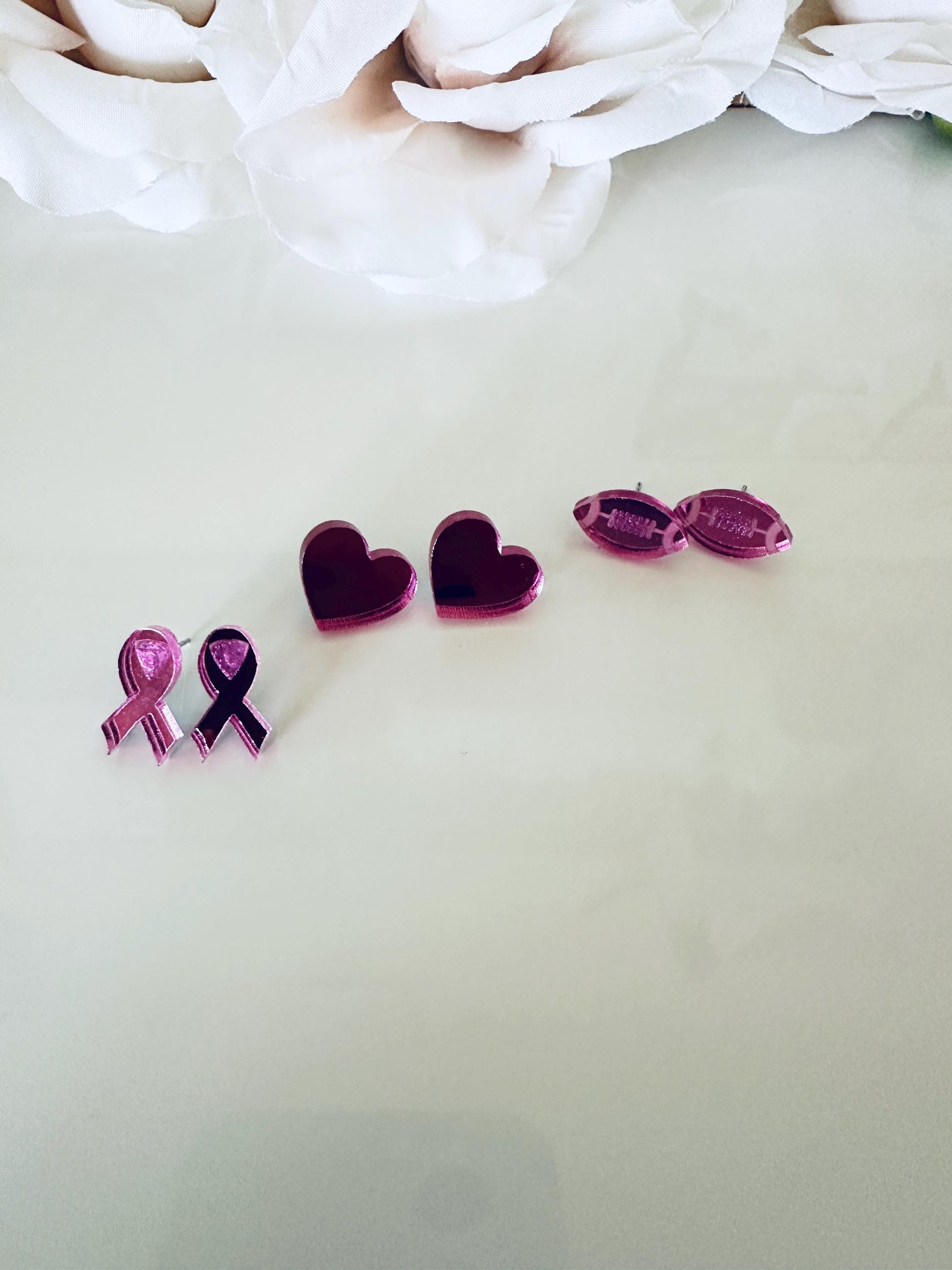 Breast Cancer Awareness Stud Earrings| Breast Cancer Ribbon Studs| Pink Stud Earrings| Minimal Earrings| Lightweight| Breast Cancer Studs