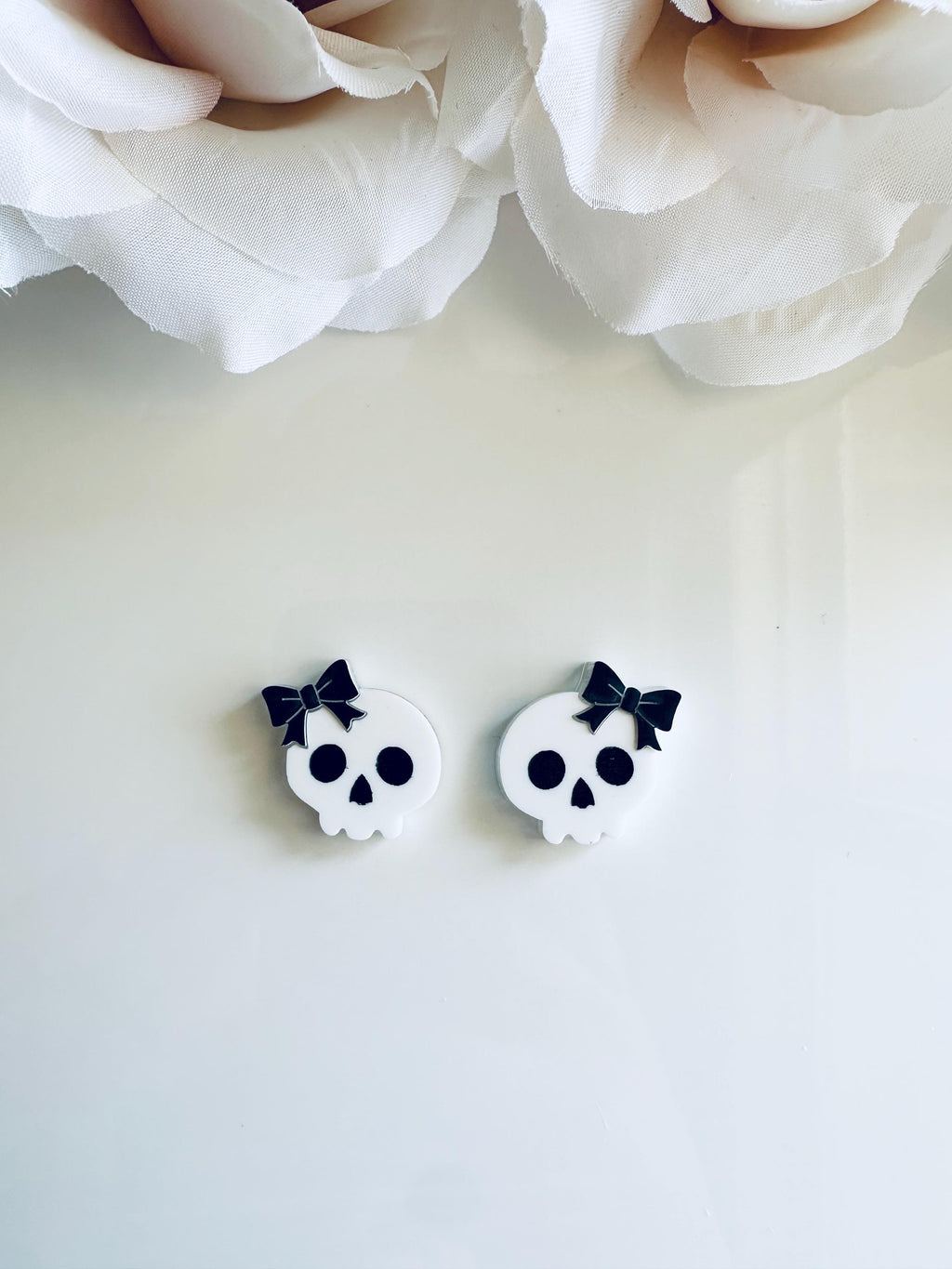 Halloween Stud Earrings| Pumpkin Bow| Ghost Bow| Black Glitter Bat| Skull Bow| Ghost Cat Ears|Spooky Cute Studs|Halloween Fall Stud Earrings