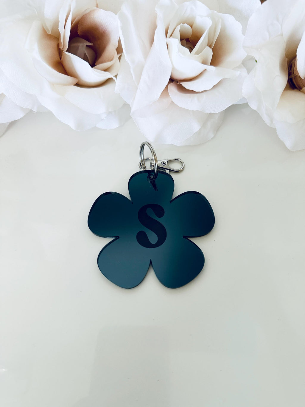 Daisy Engraved Mirror Nametags| Engraved Name| Acrylic Name Tag School Backpack| Label Flower Shape Tag|Back To School Accessory|Girls Gifts