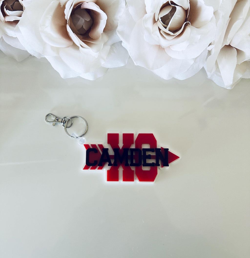 Personalized Cross Country Name Tags| Bag Tag Custom Acrylic Keychain| Youth Sports Team Equipment Bag Player Name Tag| School Backpack Tag