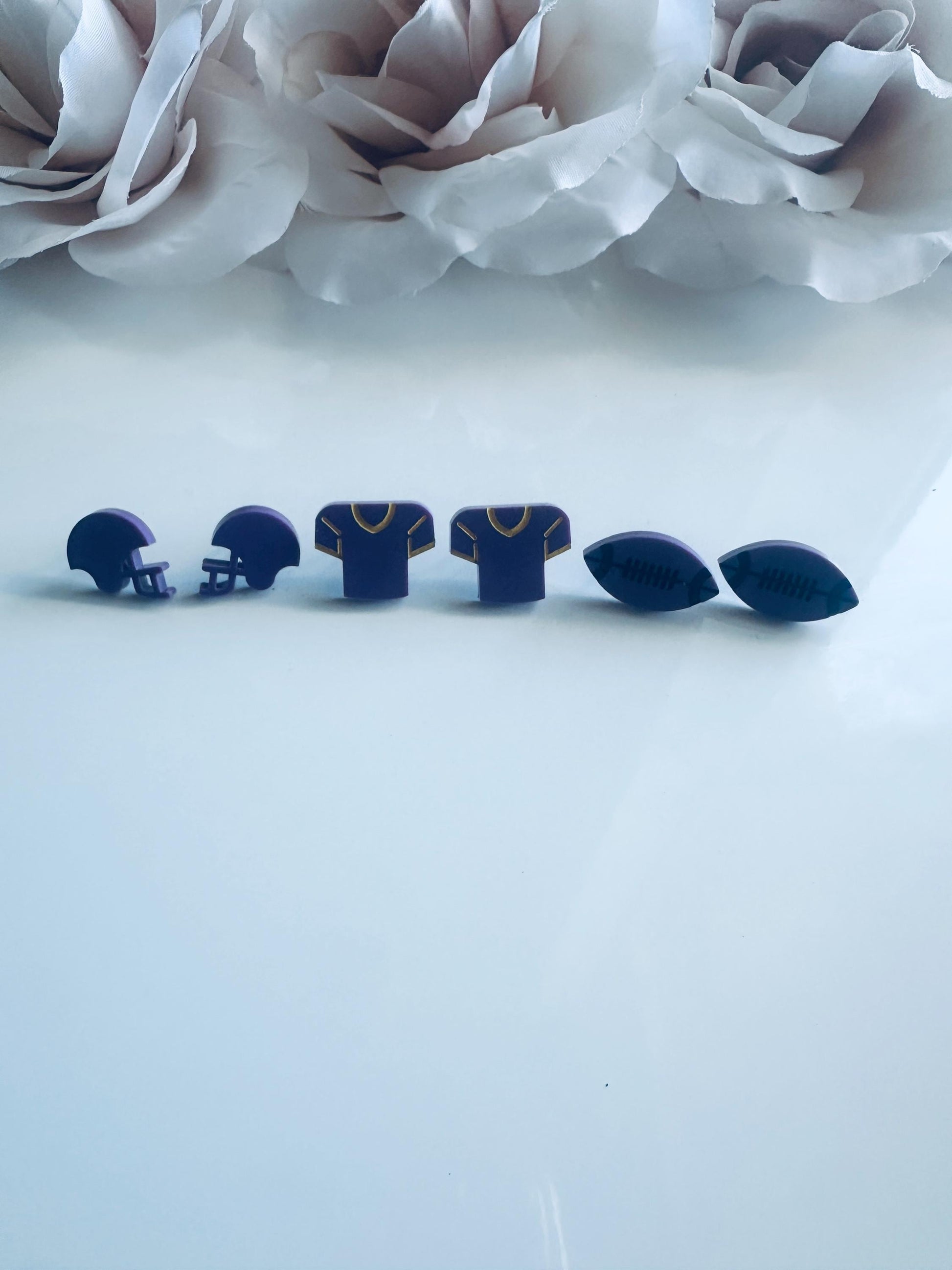 Football Earrings Set (3-Pack)|Jersey & Football Stud Earrings| Game Day Jewelry| Sports Mom Gift| Sports Mom Gift | Team Spirit Earrings