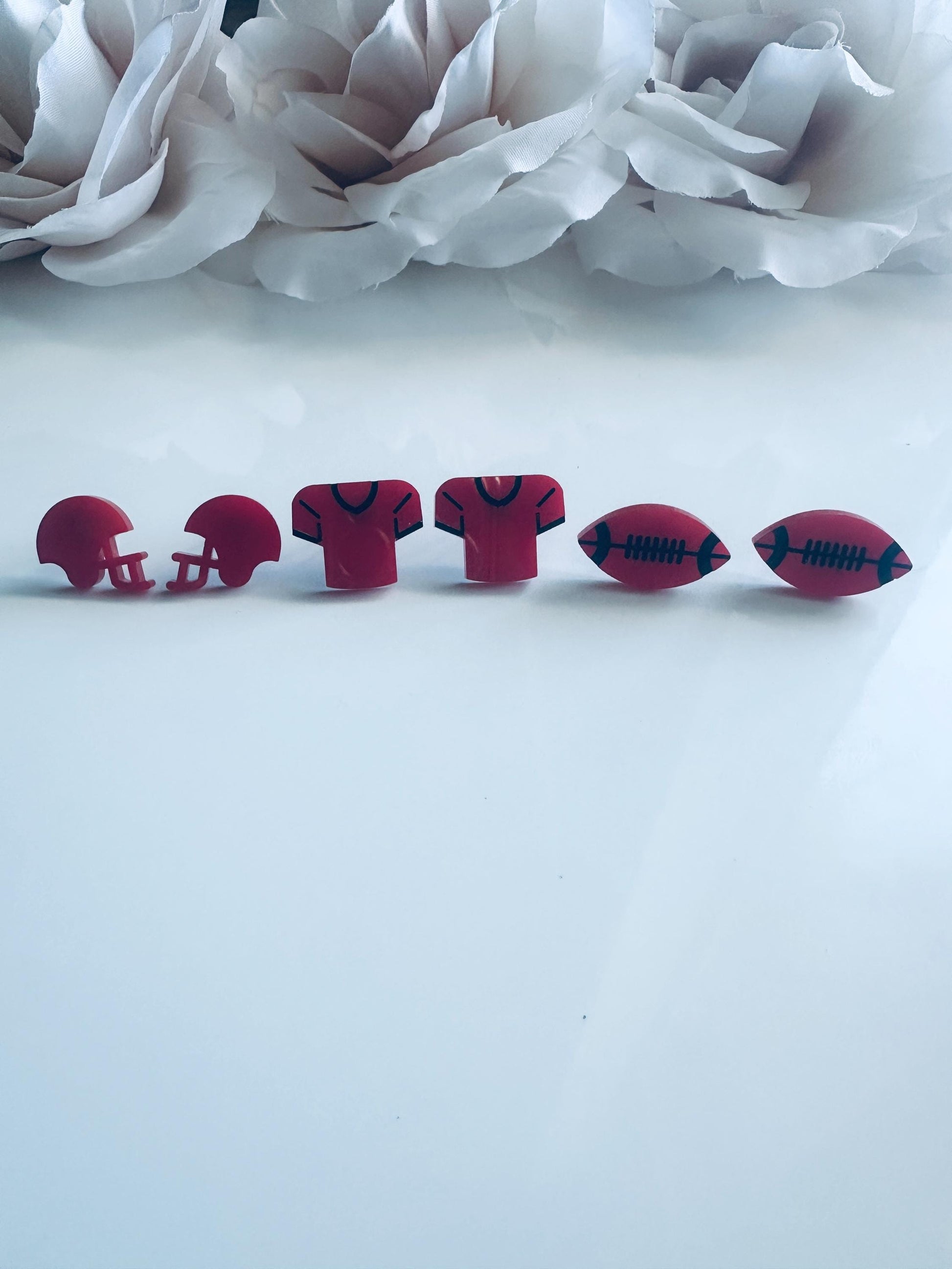 Football Earrings Set (3-Pack)|Jersey & Football Stud Earrings| Game Day Jewelry| Sports Mom Gift| Sports Mom Gift | Team Spirit Earrings