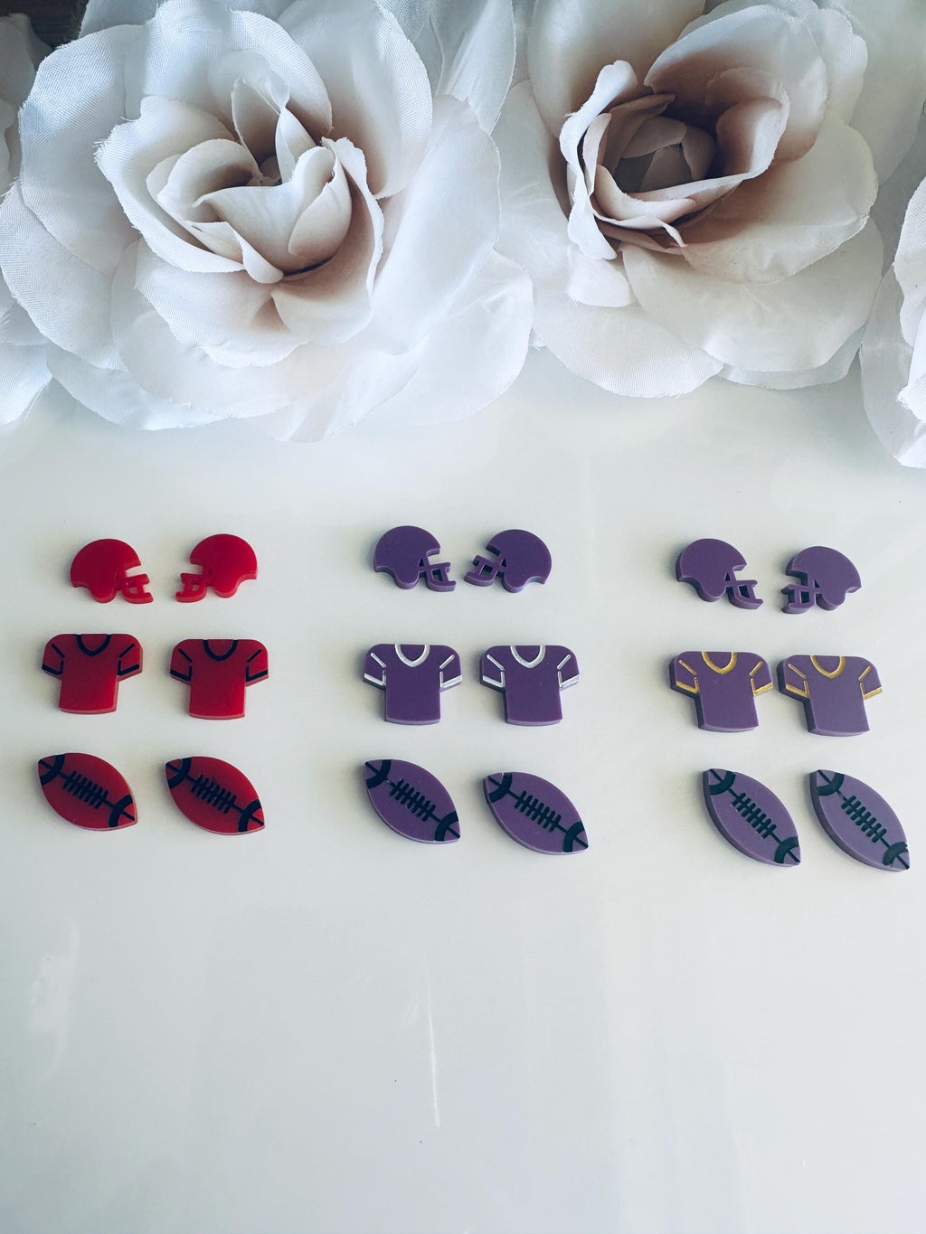 Football Earrings Set (3-Pack)|Jersey & Football Stud Earrings| Game Day Jewelry| Sports Mom Gift| Sports Mom Gift | Team Spirit Earrings