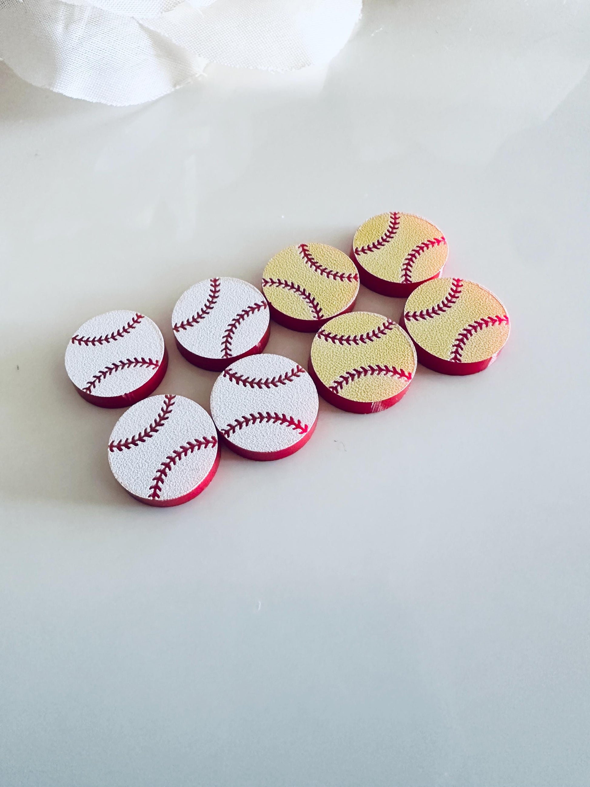 Baseball & Softball Acrylic Stud Blanks | DIY Earring Making Supplies | Sports Jewelry Craft Blanks | Baseball Softball Cabochons