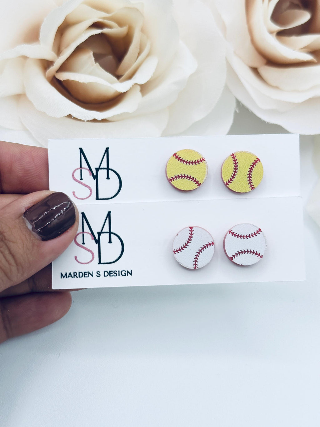Baseball Sports Stud Earring Blanks| Softball Sports Stud Earring Blanks| 5 Pairs| Sports Acrylic Earring Blanks| School Spirit Earring|