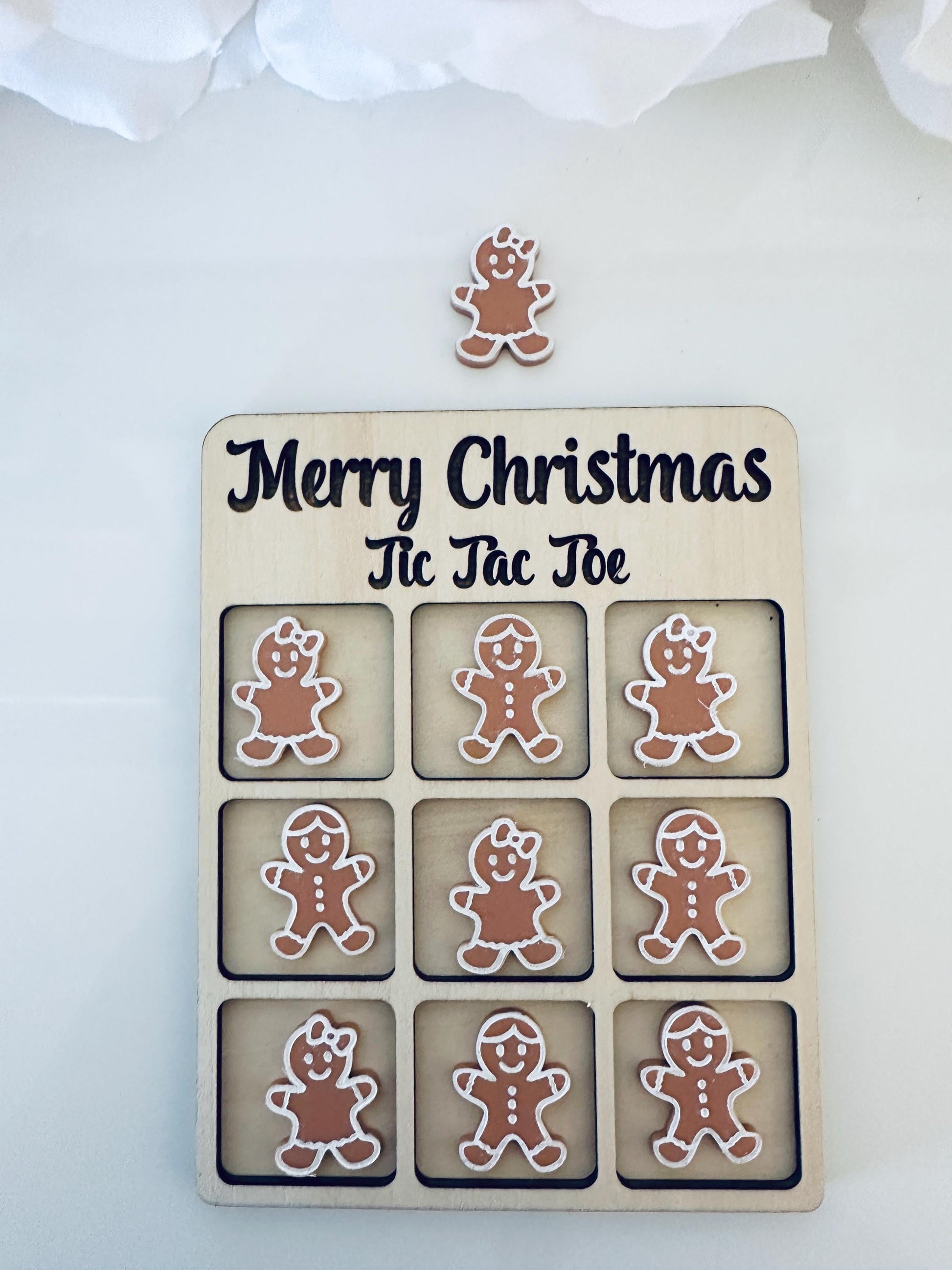 Christmas Tic Tac Toe Game | Holiday Game Board | Family Game Night| Kids Gift| Stocking Stuffer Gift| Travel Game| Christmas Gift