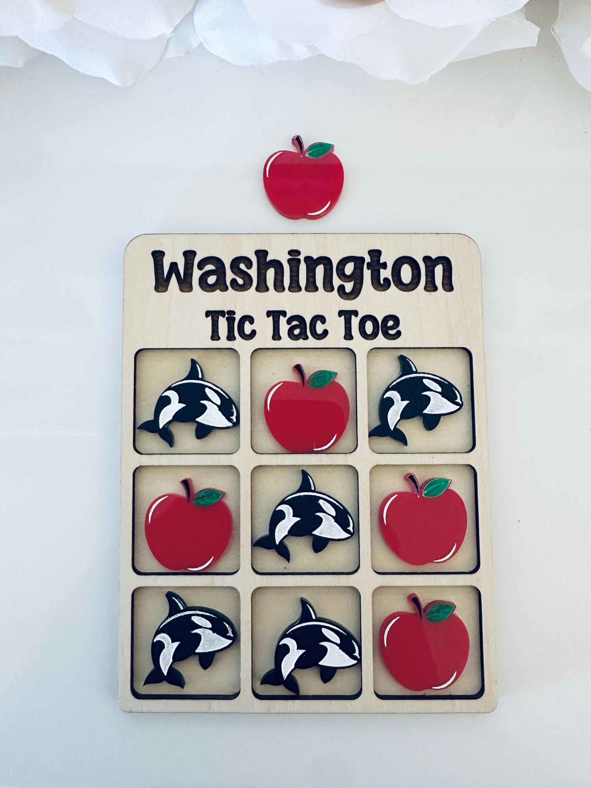 Washington Tic Tac Toe Game | Pacific Northwest Gift | Family Game Night | Kids Gift | Stocking Stuffer Gift| Travel Game | Souvenir Gift