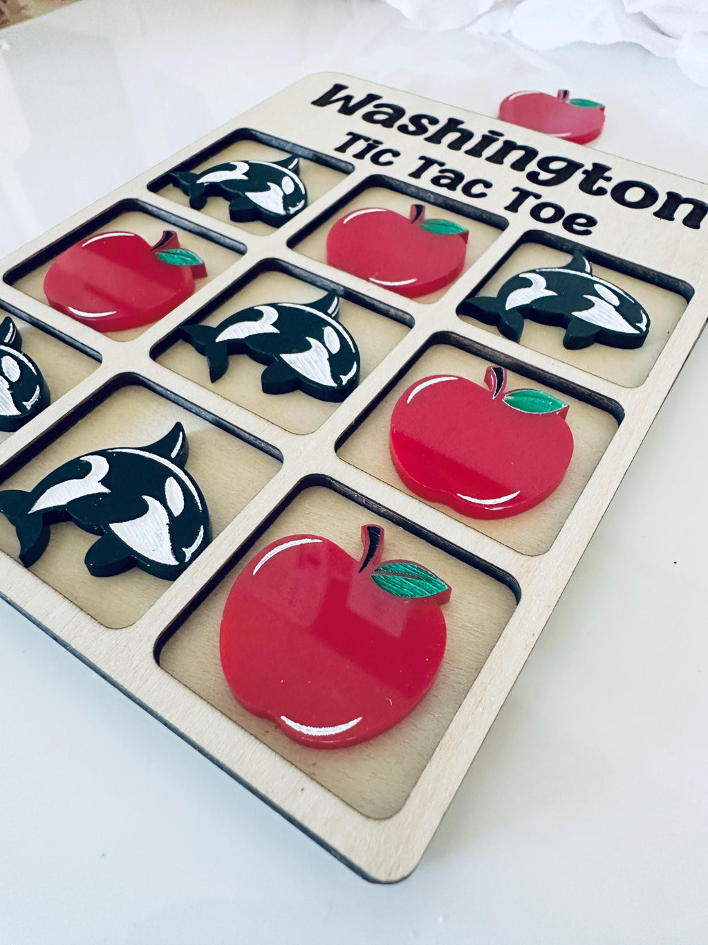 Washington Tic Tac Toe Game | Pacific Northwest Gift | Family Game Night | Kids Gift | Stocking Stuffer Gift| Travel Game | Souvenir Gift