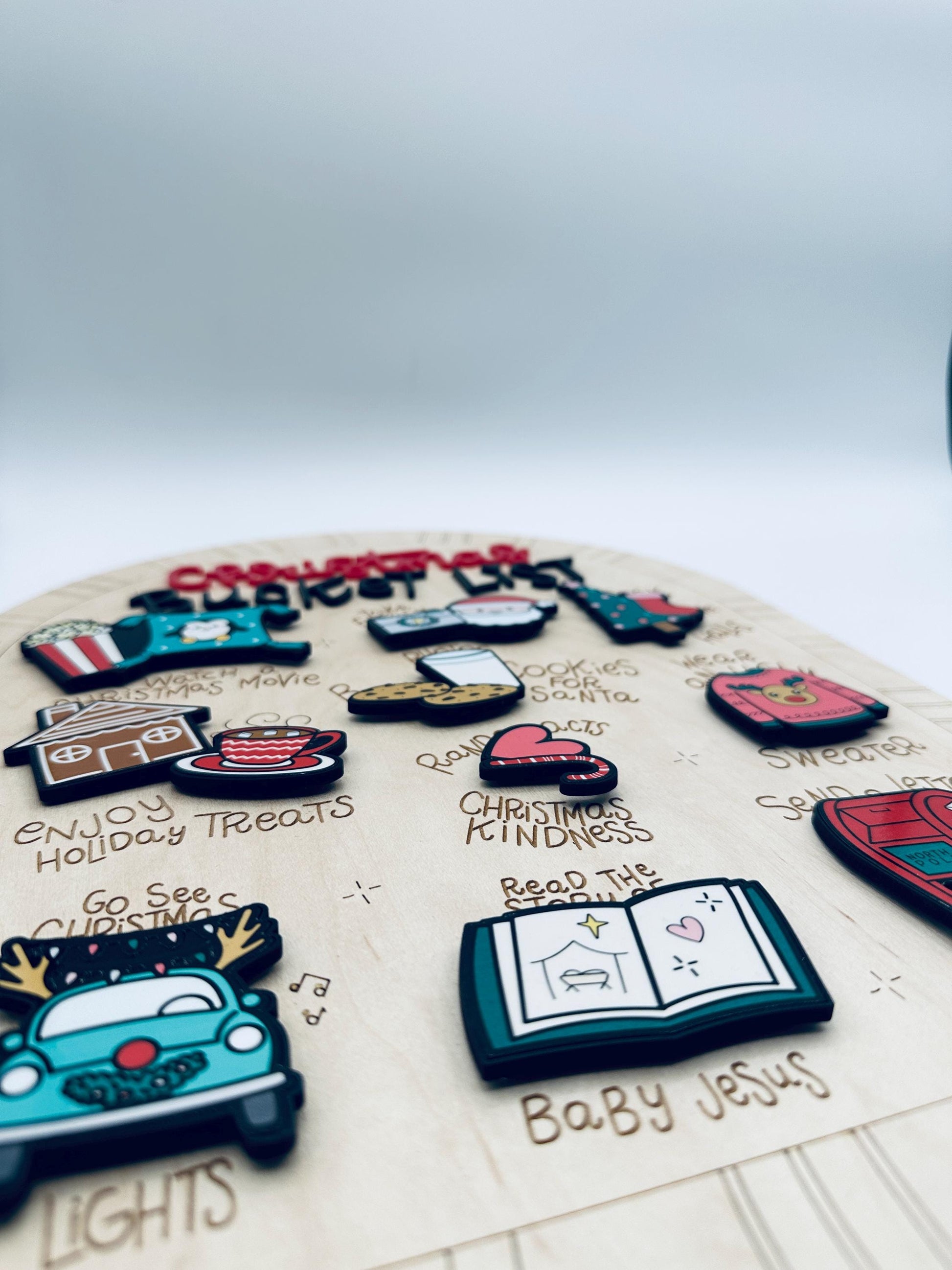 Christmas Bucket List Board| Family Holiday Activity Board| Wooden Magnetic Christmas Sign| Christmas Traditions | Winter Home Decor Gift