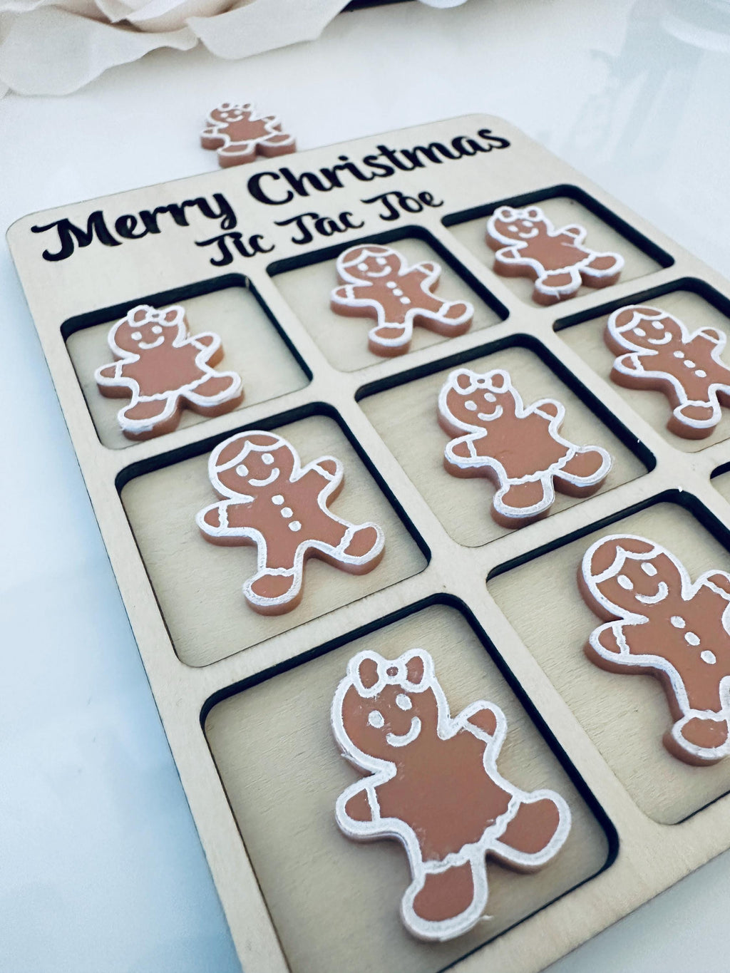 Christmas Tic Tac Toe Game | Holiday Game Board | Family Game Night| Kids Gift| Stocking Stuffer Gift| Travel Game| Christmas Gift