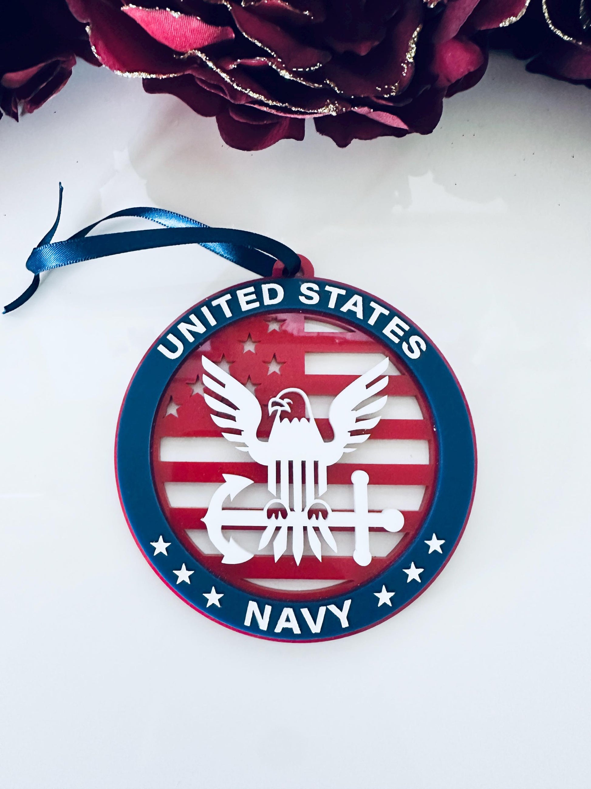 Military Ornament| Personalized Branch Christmas Ornament | Patriotic Gift | Veteran Ornament | Military Family Decor|Christmas Ornament