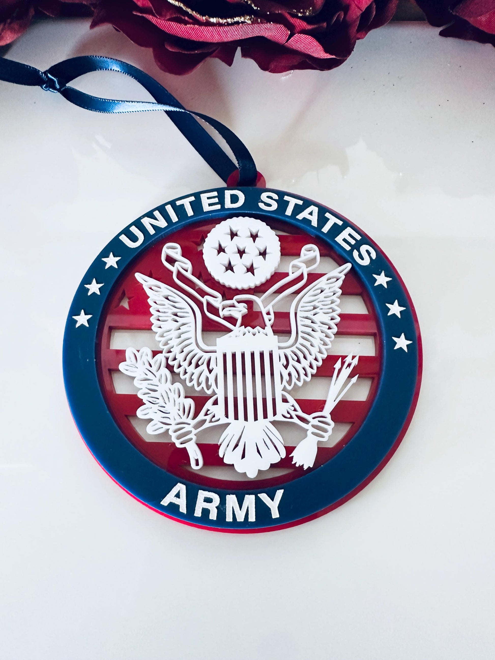 Military Ornament| Personalized Branch Christmas Ornament | Patriotic Gift | Veteran Ornament | Military Family Decor|Christmas Ornament