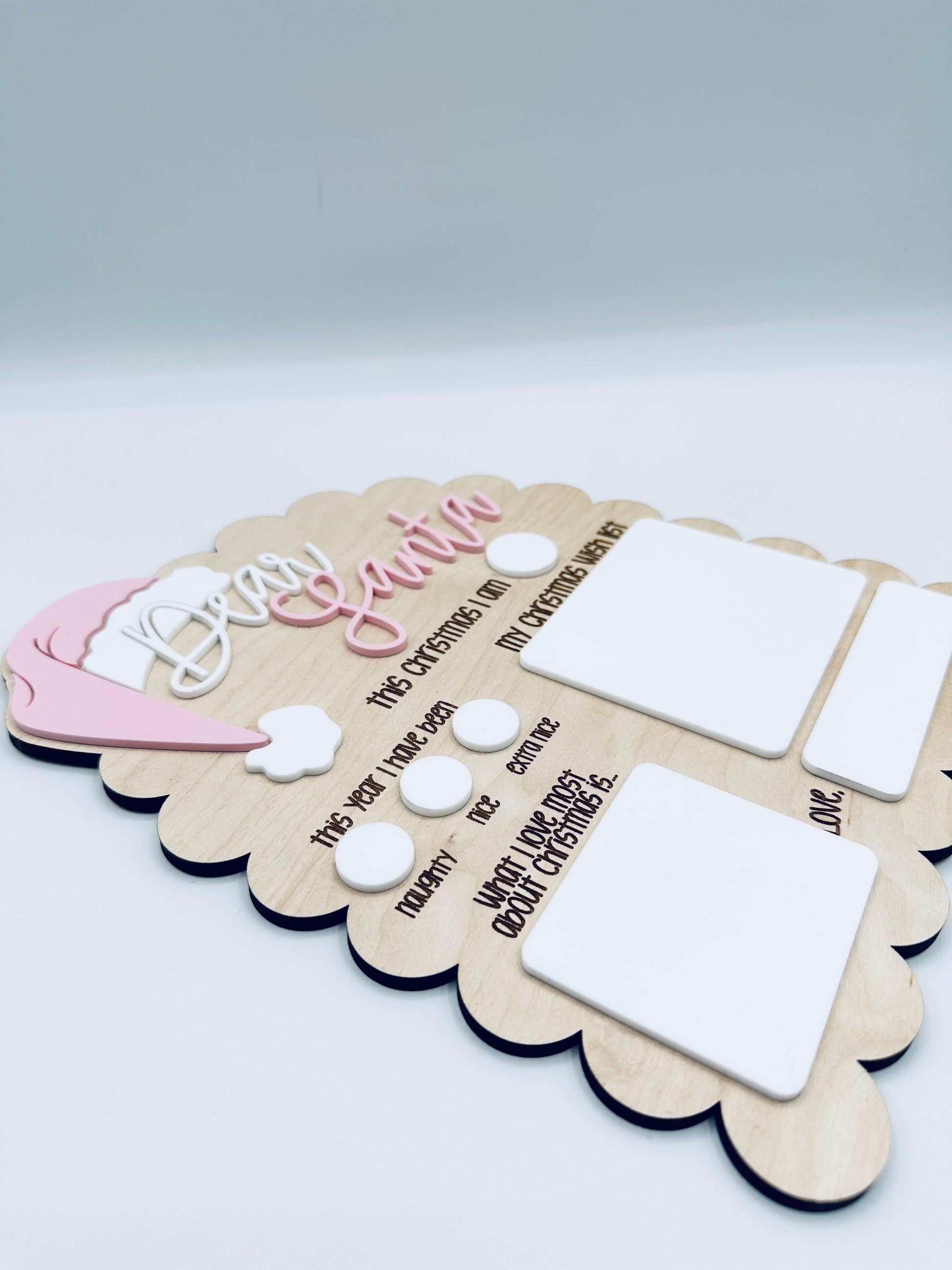 Dear Santa Board| Personalized Christmas Wish List| Reusable Holiday Decor|Kids Santa List Sign| Christmas Family Tradition| Christmas Gift