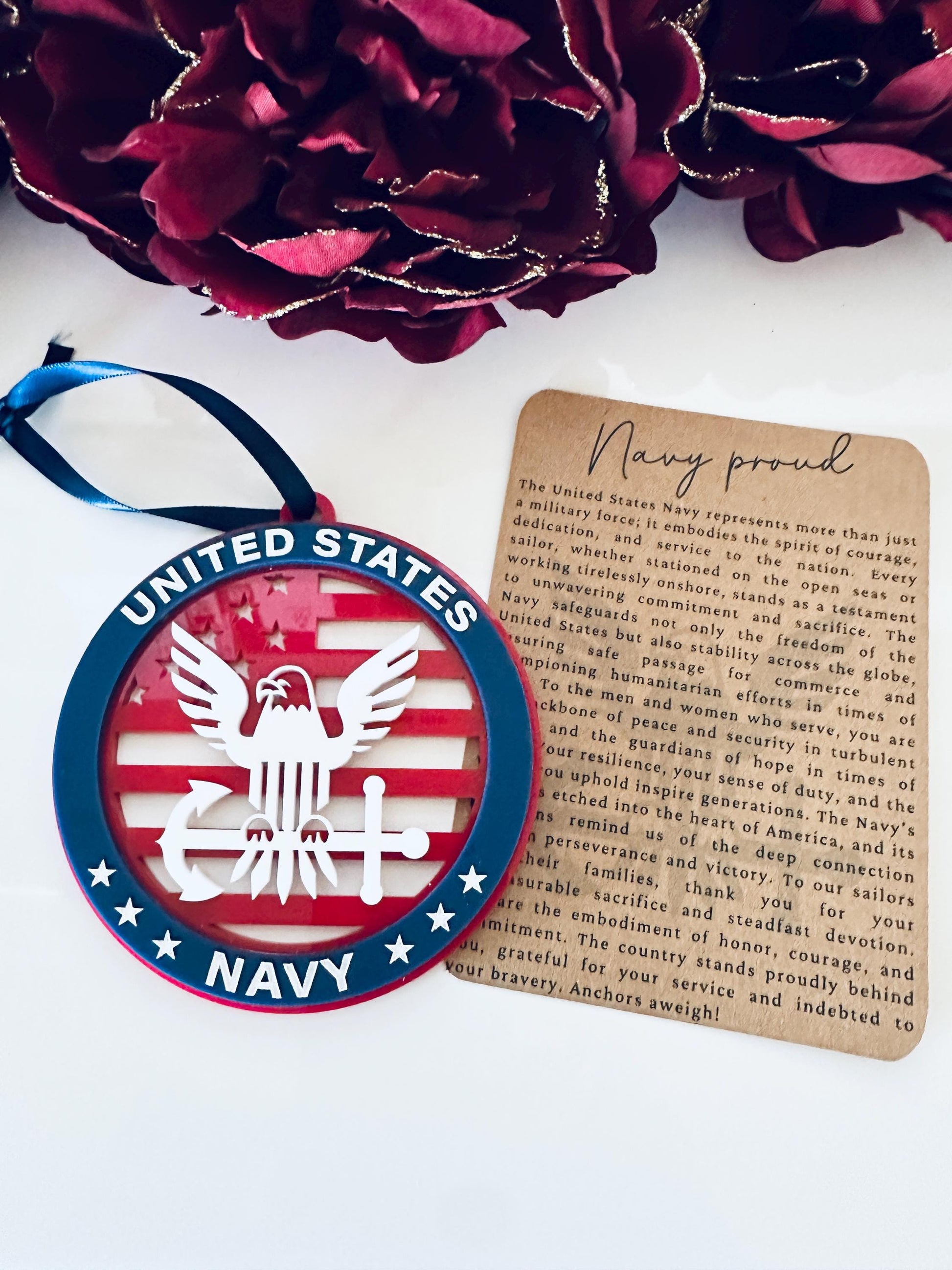 Military Ornament| Personalized Branch Christmas Ornament | Patriotic Gift | Veteran Ornament | Military Family Decor|Christmas Ornament