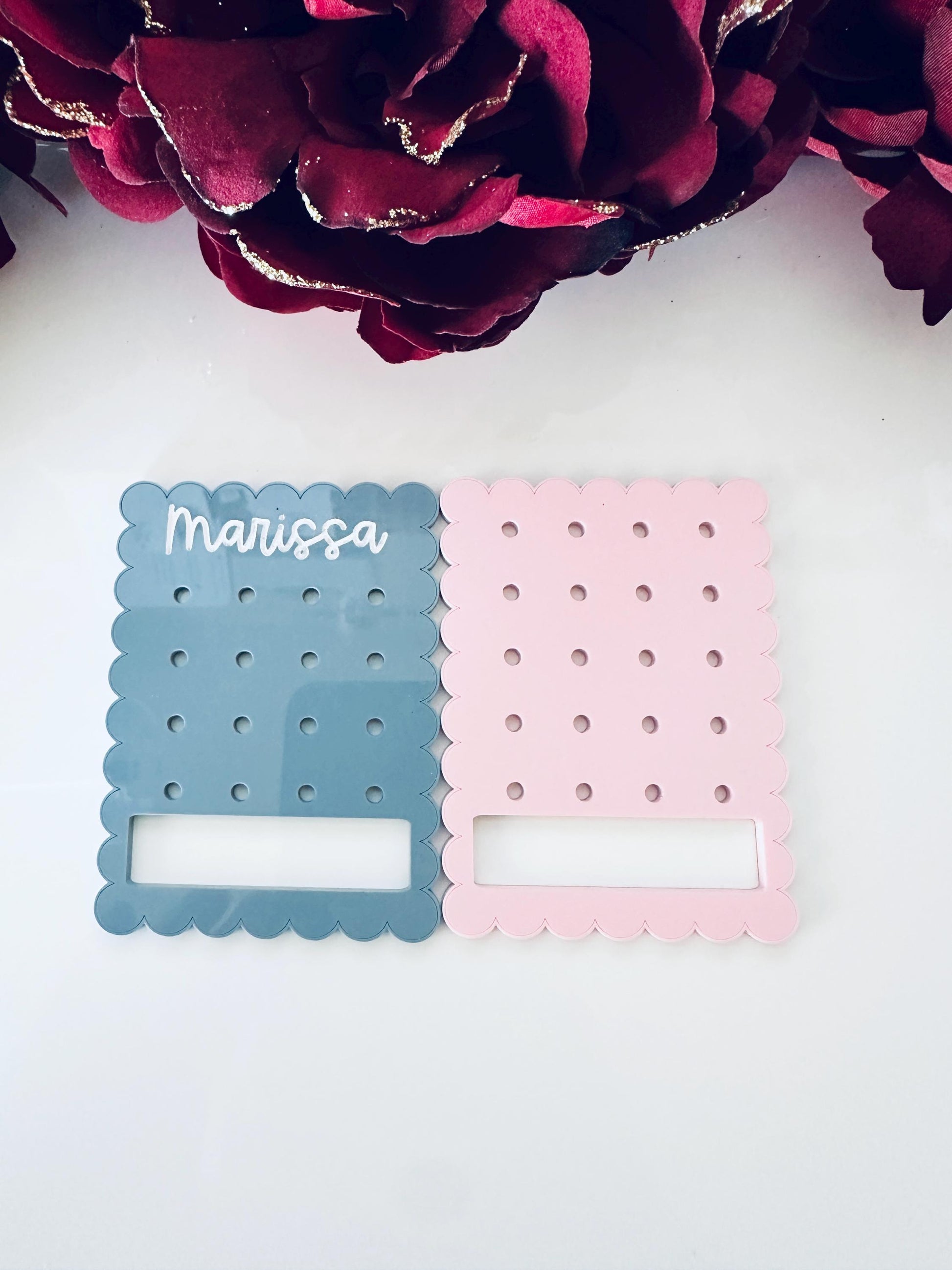 Personalized Mini Earring Holder | Acrylic Travel Jewelry Organizer | Small Earring Display for Trips | Gift for Her | Stocking Stuffer