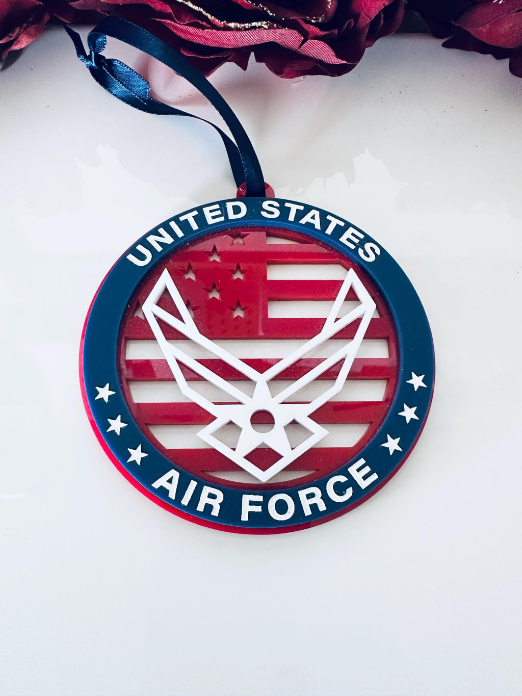 Military Ornament| Personalized Branch Christmas Ornament | Patriotic Gift | Veteran Ornament | Military Family Decor|Christmas Ornament