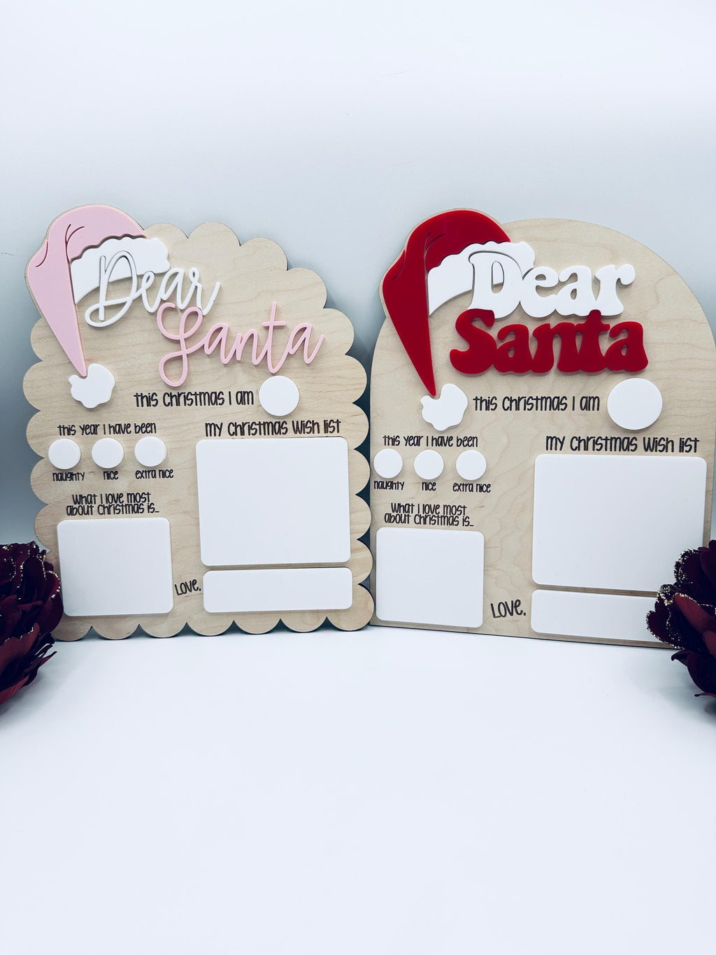 Dear Santa Board| Personalized Christmas Wish List| Reusable Holiday Decor|Kids Santa List Sign| Christmas Family Tradition| Christmas Gift