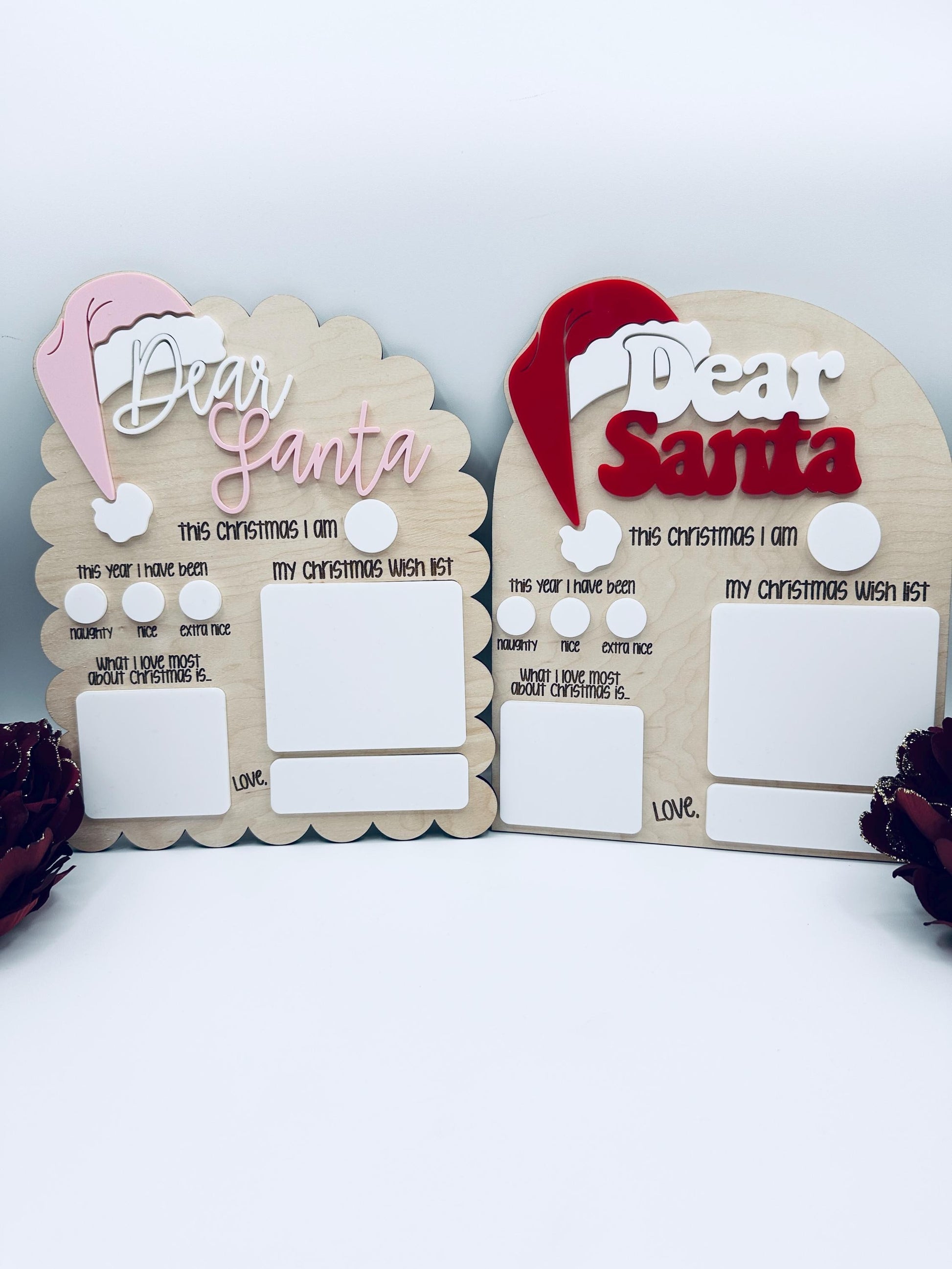 Dear Santa Board| Personalized Christmas Wish List| Reusable Holiday Decor|Kids Santa List Sign| Christmas Family Tradition| Christmas Gift