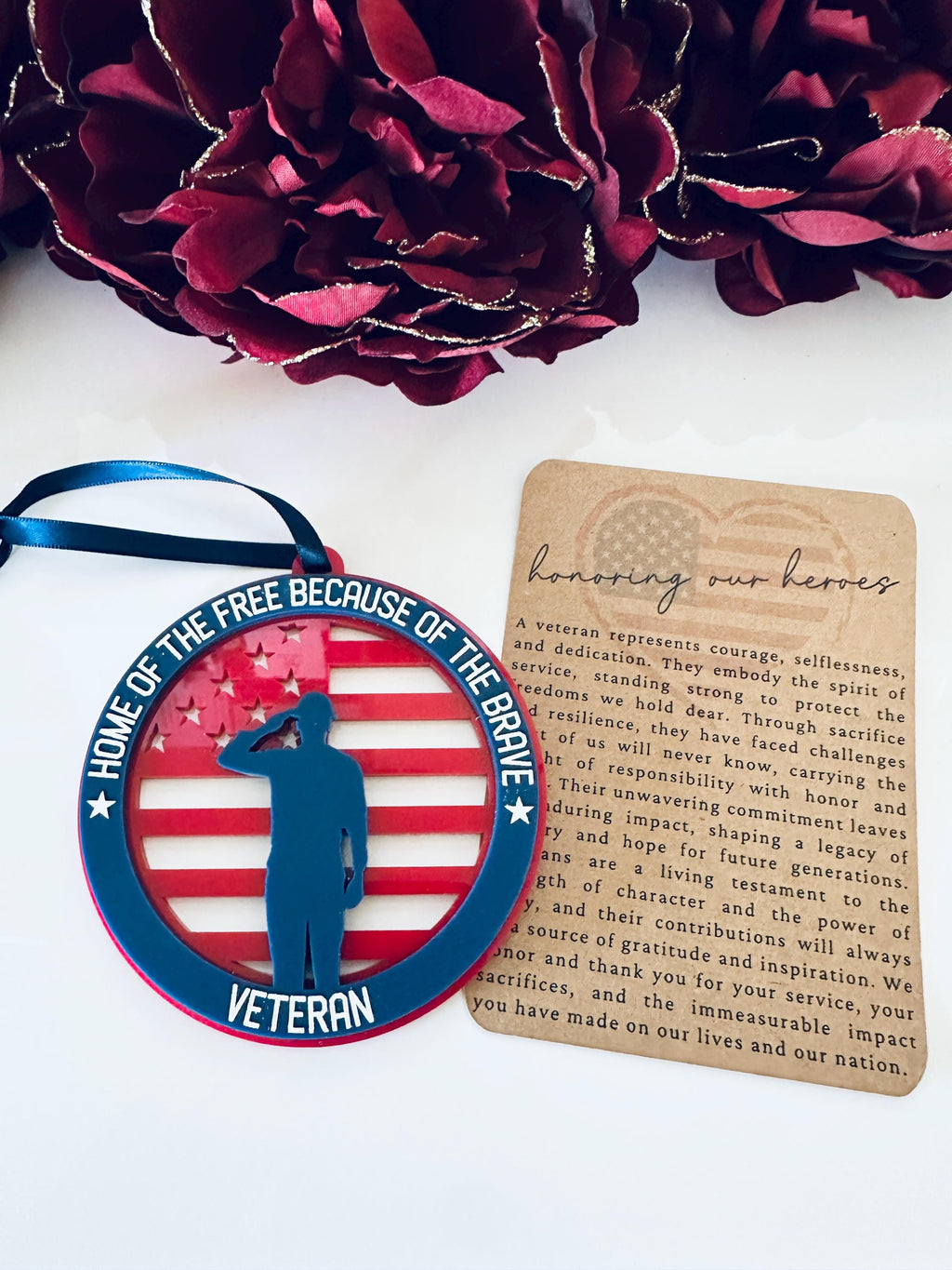 Military Ornament| Personalized Branch Christmas Ornament | Patriotic Gift | Veteran Ornament | Military Family Decor|Christmas Ornament