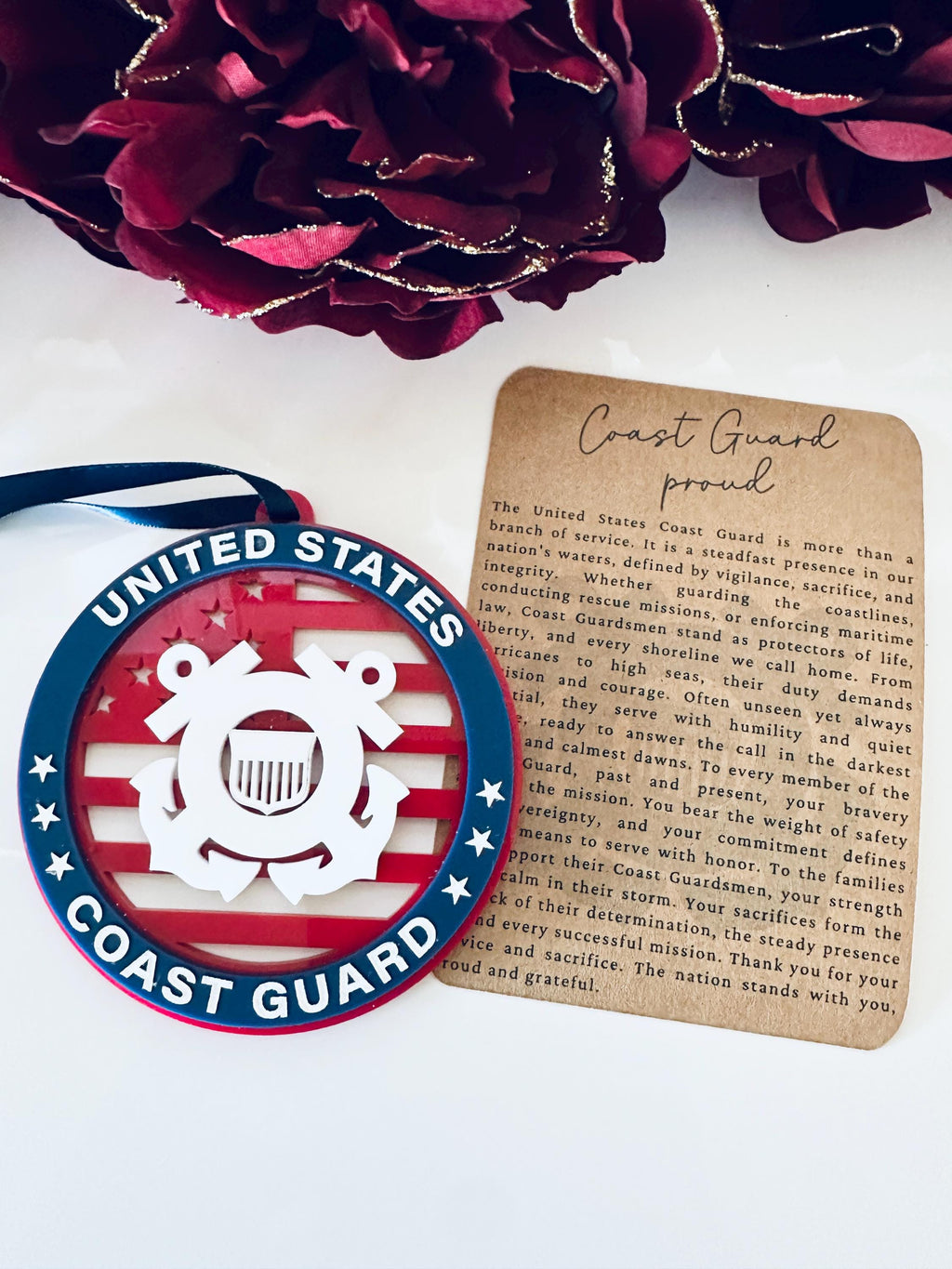 Military Ornament| Personalized Branch Christmas Ornament | Patriotic Gift | Veteran Ornament | Military Family Decor|Christmas Ornament