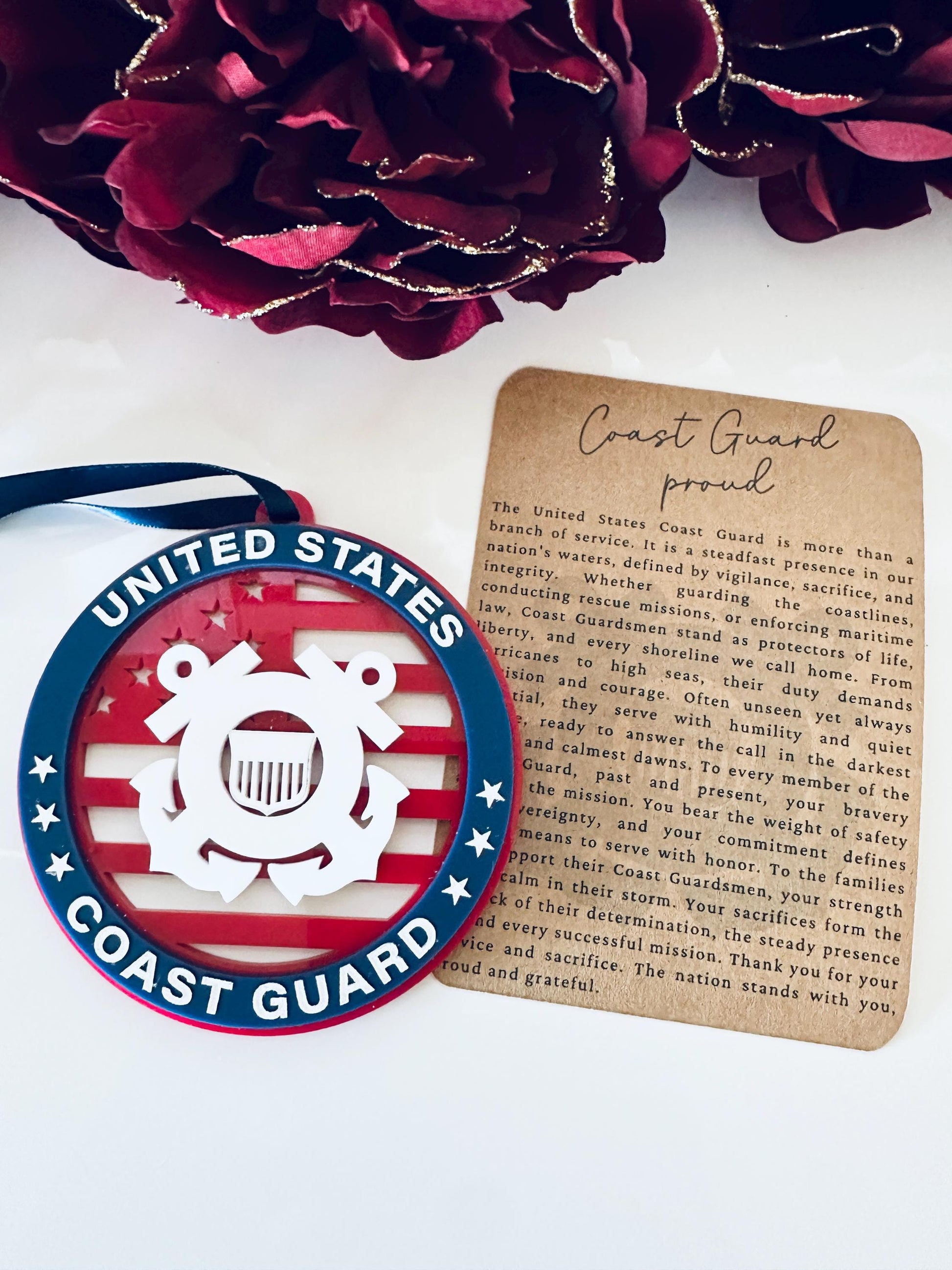 Military Ornament| Personalized Branch Christmas Ornament | Patriotic Gift | Veteran Ornament | Military Family Decor|Christmas Ornament