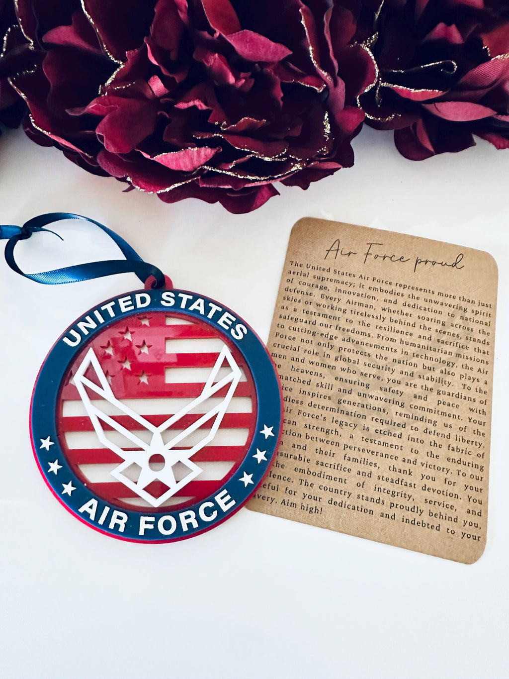 Military Ornament| Personalized Branch Christmas Ornament | Patriotic Gift | Veteran Ornament | Military Family Decor|Christmas Ornament